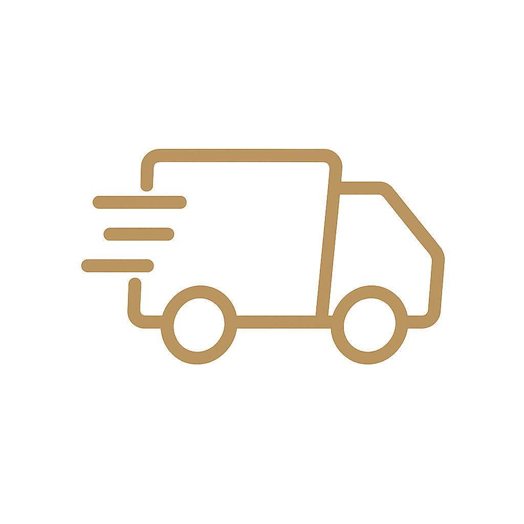 Schnell fahrender Transporter als Icon.