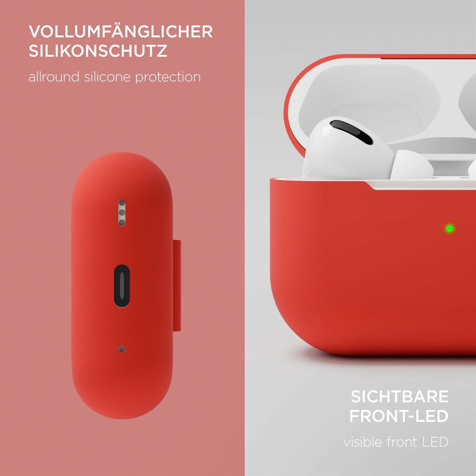 AirPods Soft Case für AirPods Pro 2 in der Farbe Rubin (Rot)