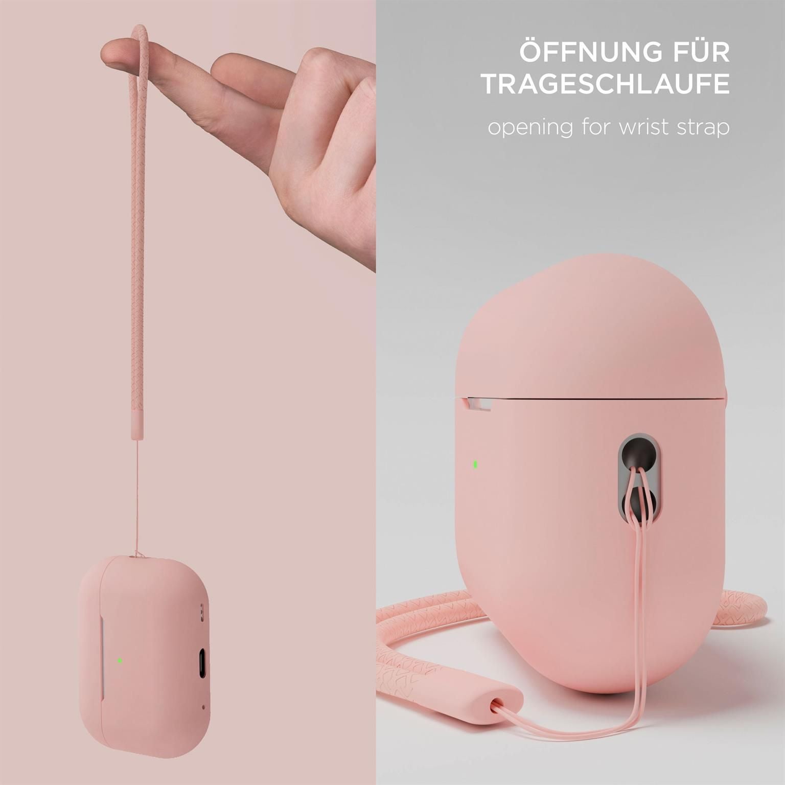 AirPods Soft Case für AirPods Pro 2 in der Farbe Sand Rosé (Roségold)