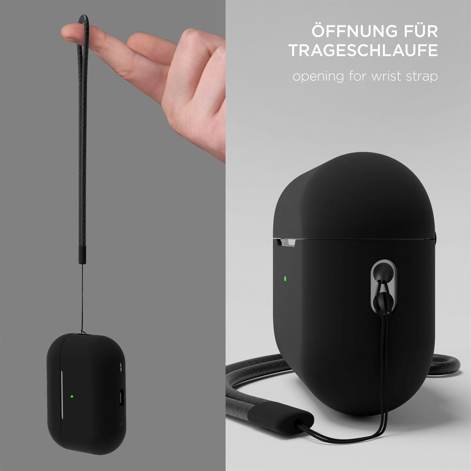 AirPods Soft Case für AirPods Pro 2 in der Farbe Onyx Schwarz (Schwarz)