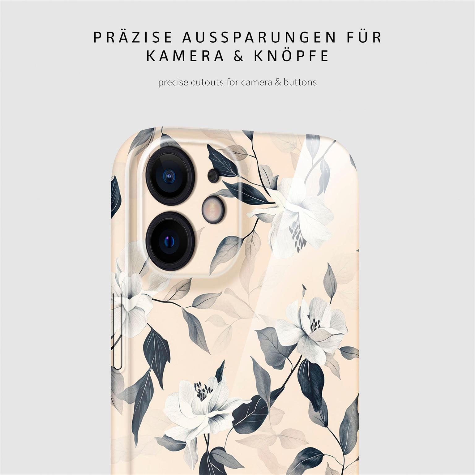 Flower Cover für iPhone 12 in der Farbe Eternal Garden (Blau)
