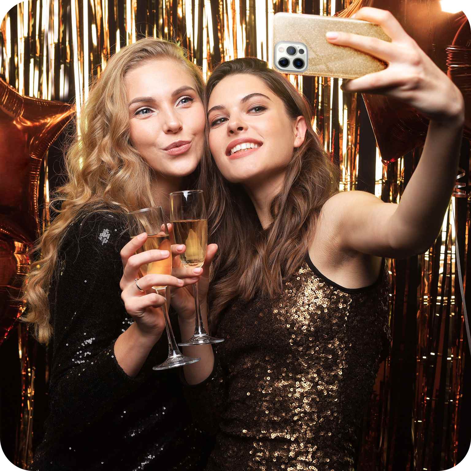 Glitter Case für iPhone 12 Pro Max in der Farbe Shine - Gold (Gold)