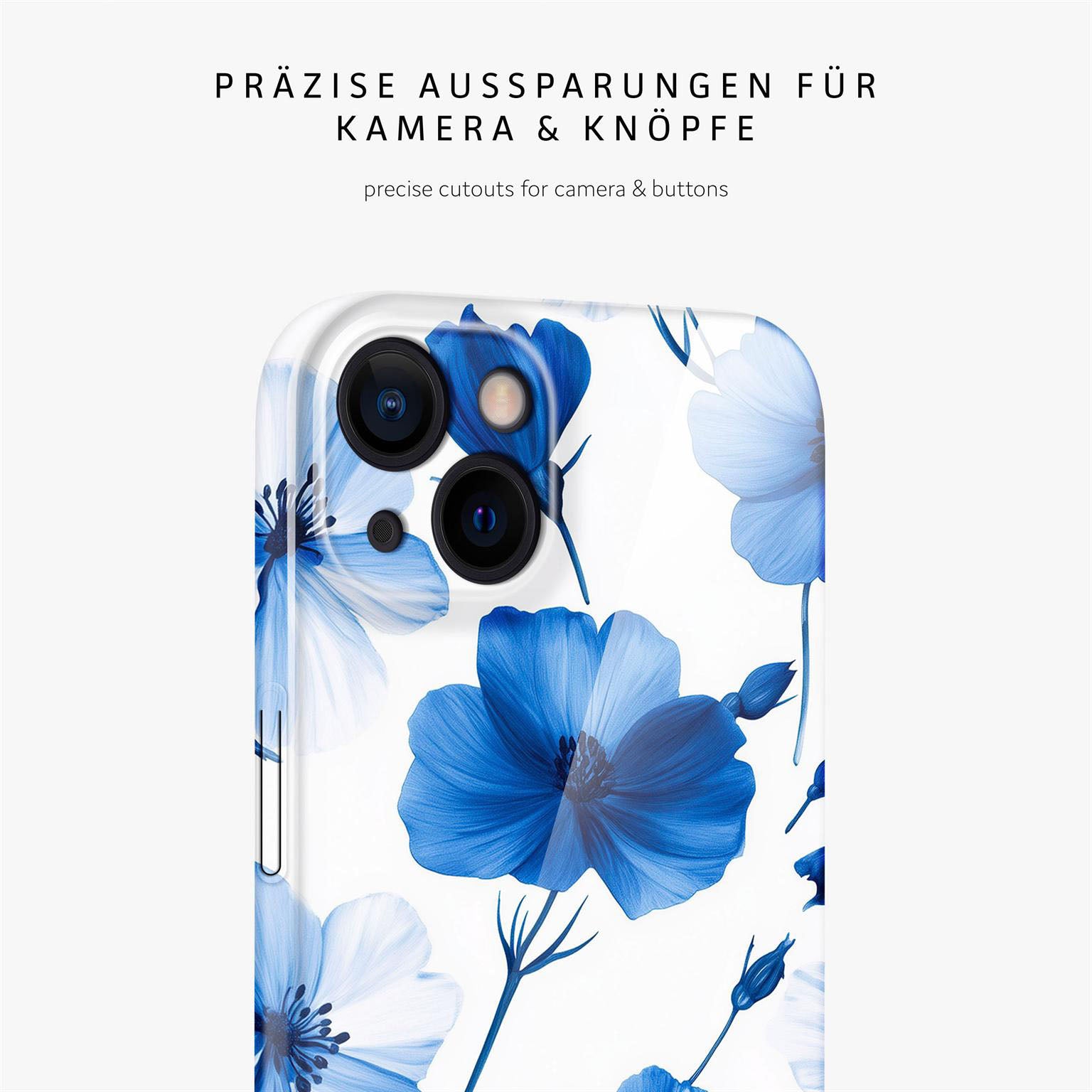 Flower Cover für iPhone 13 in der Farbe Blue Dreamwave (Blau)