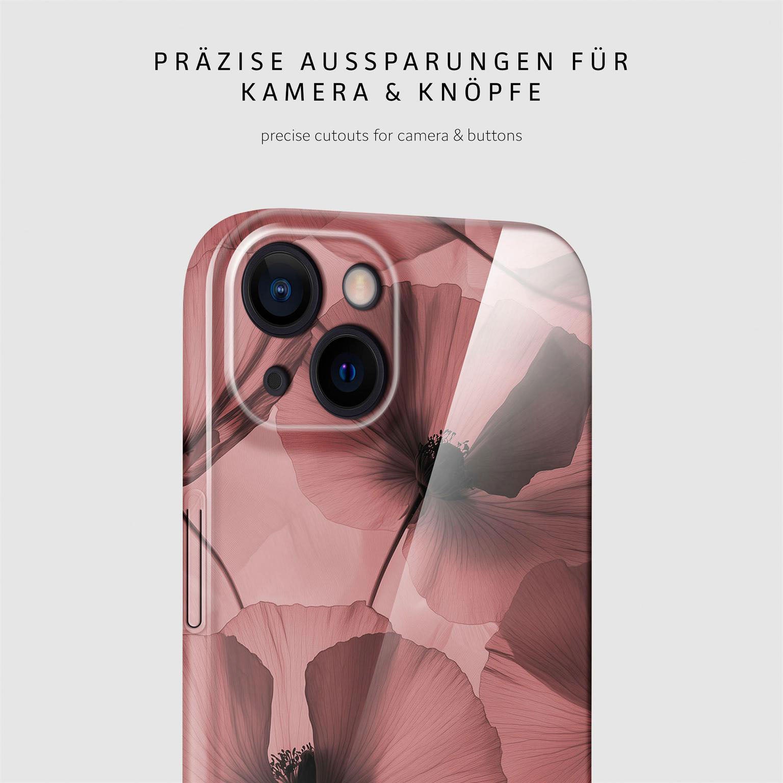 Flower Cover für iPhone 13 in der Farbe Crimson Whisper (Rot)