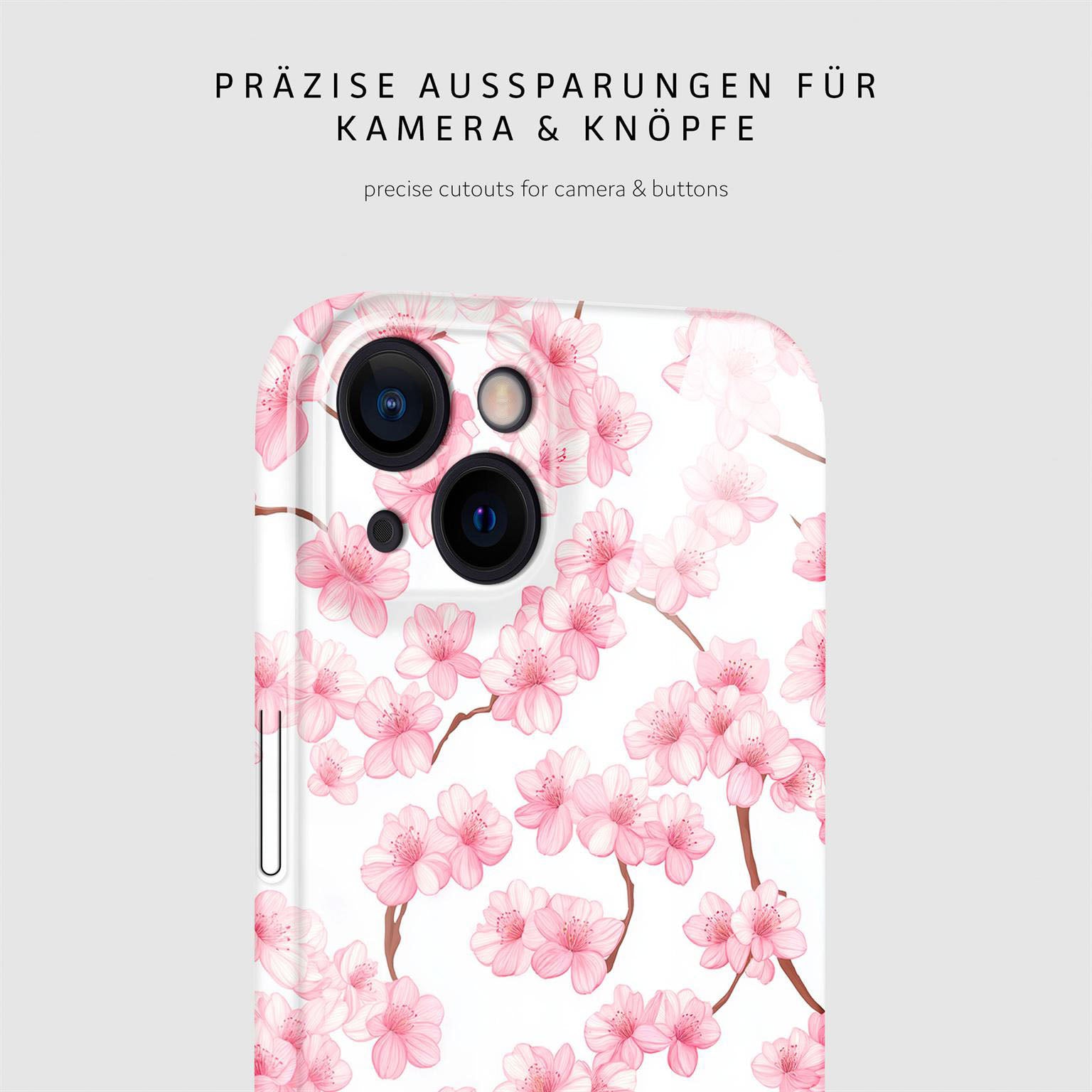 Flower Cover für iPhone 13 in der Farbe Sakura Breeze (Rosa / Pink)