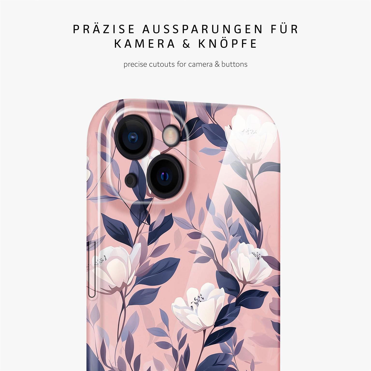 Flower Cover für iPhone 13 in der Farbe Sunset Bloom (Weiß)