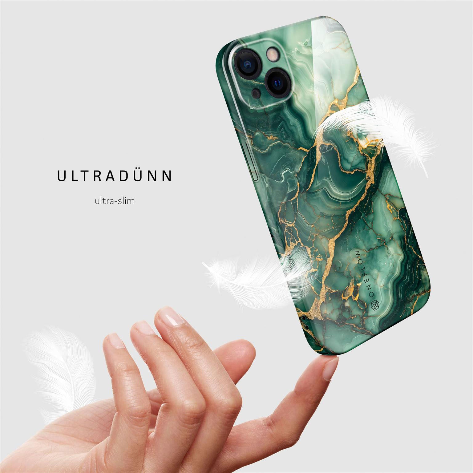 Bliss Cover für iPhone 13 in der Farbe Emerald Flow (Grün)