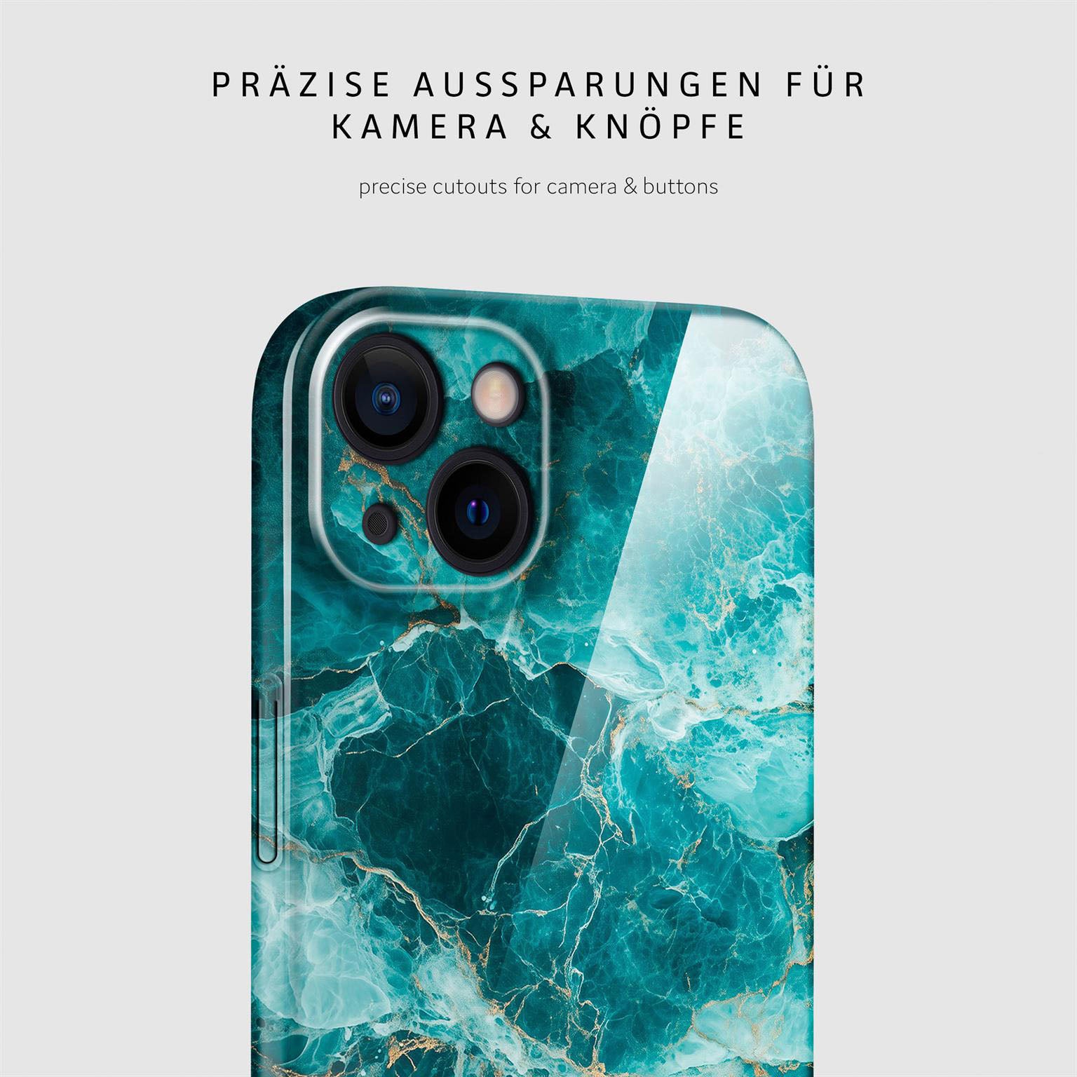 Bliss Cover für iPhone 13 in der Farbe Aqua Prism (Blau)