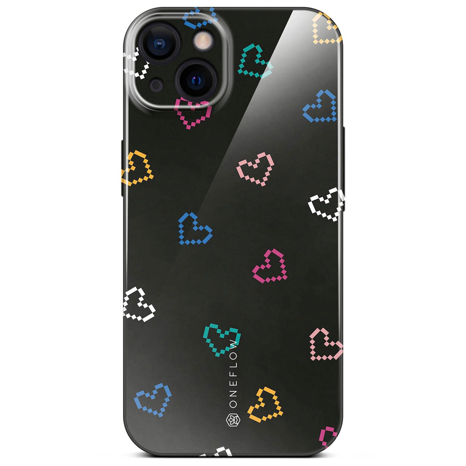 Splash Case für iPhone 13 in der Farbe Retro Heartbeat (Schwarz)