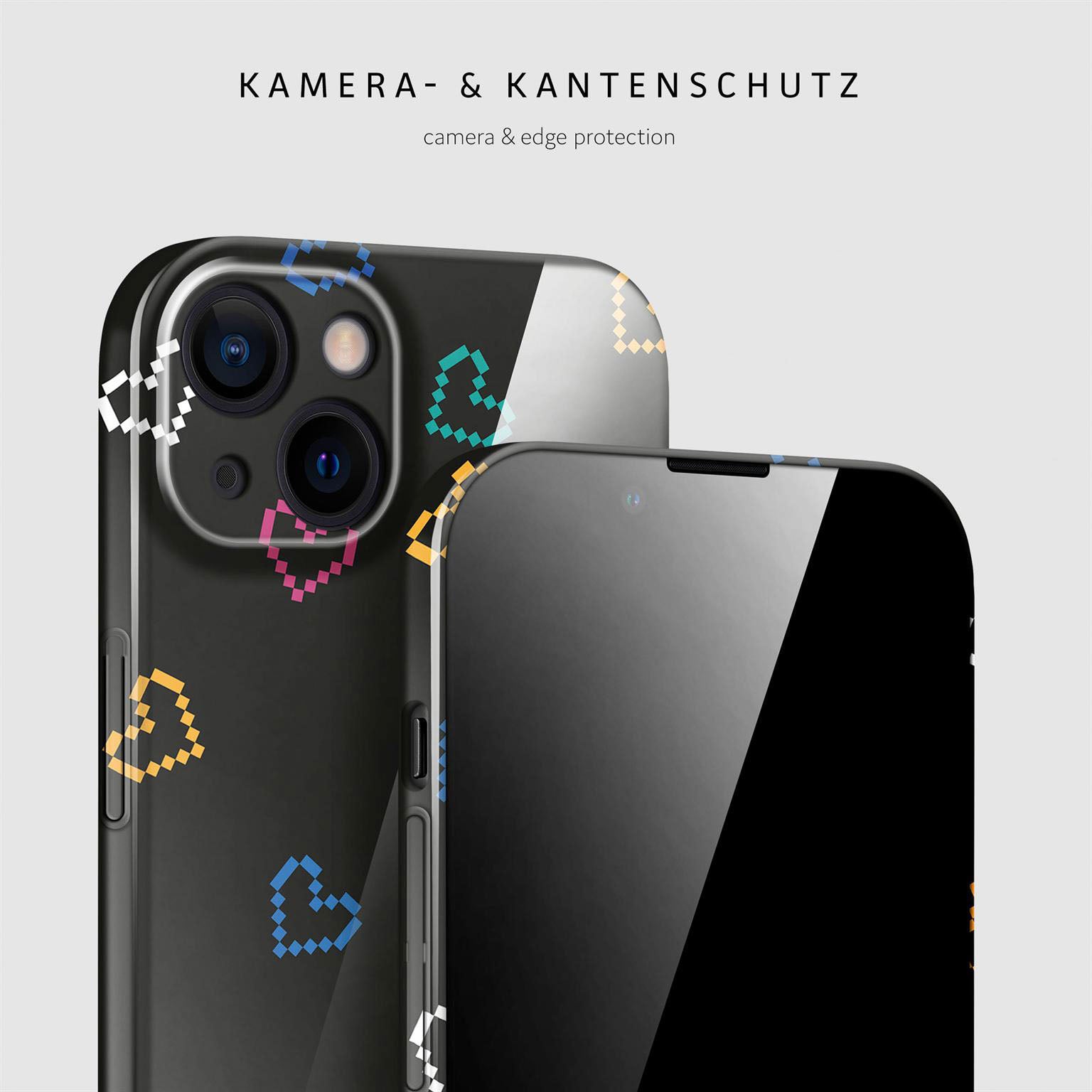 Splash Case für iPhone 13 in der Farbe Retro Heartbeat (Schwarz)