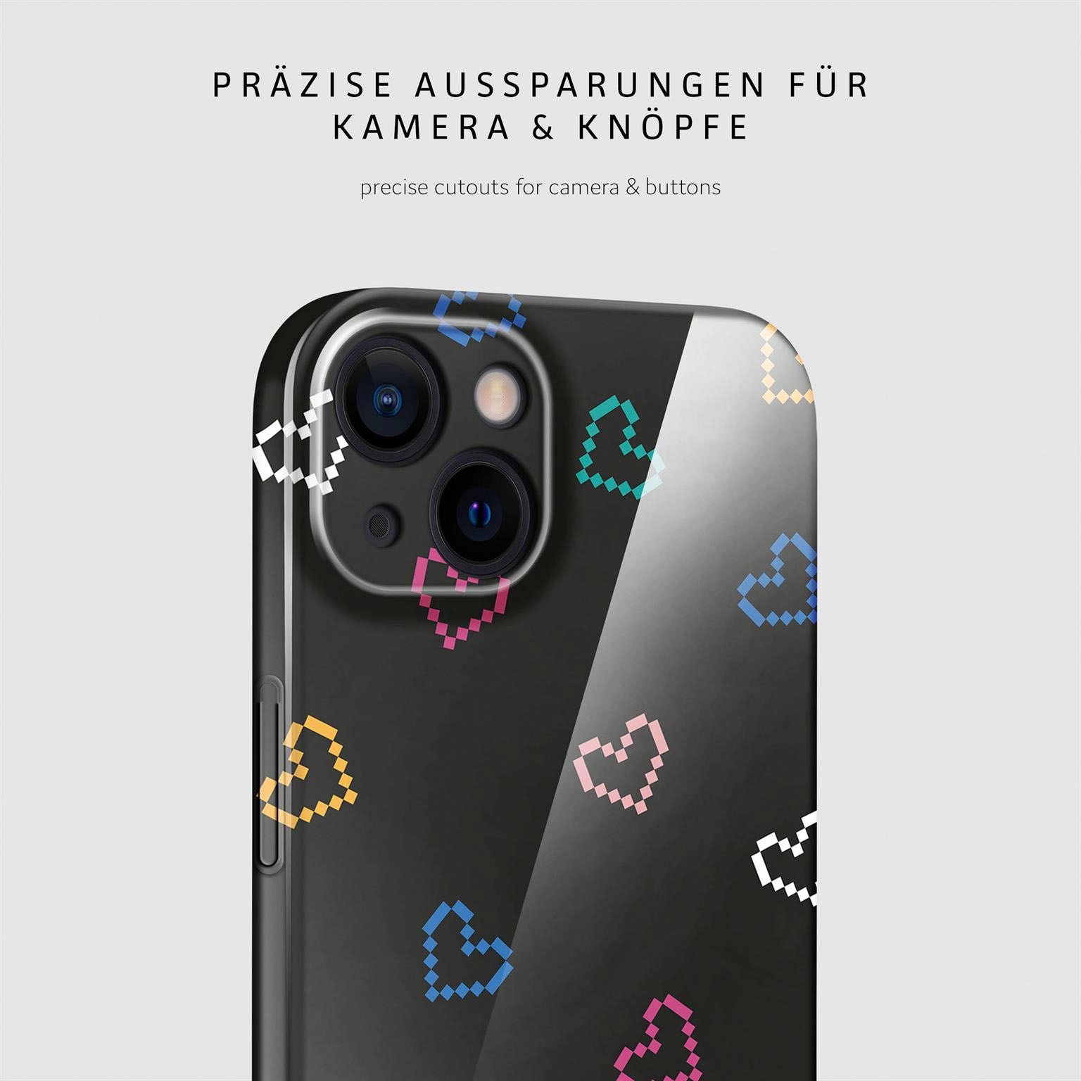 Splash Case für iPhone 13 in der Farbe Retro Heartbeat (Schwarz)