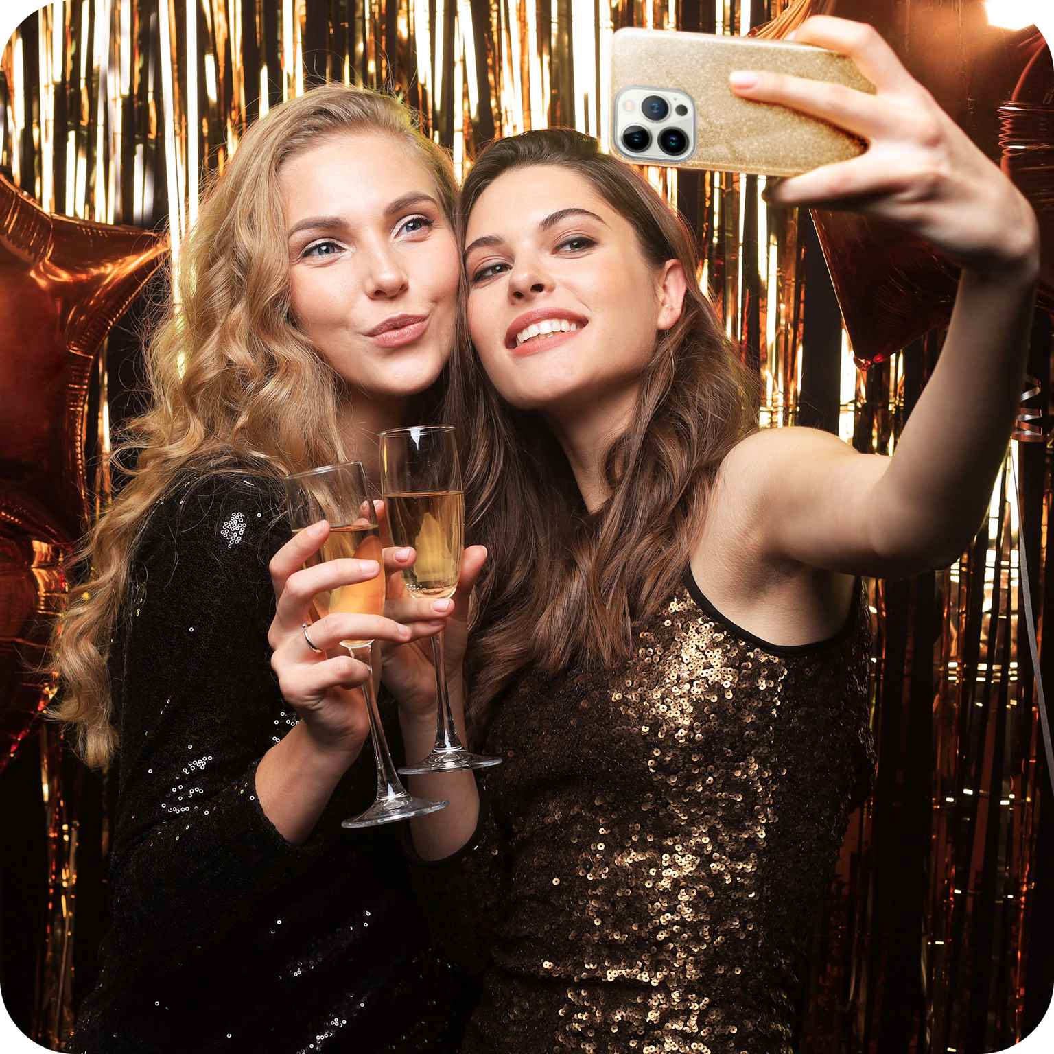 Glitter Case für iPhone 13 Pro Max in der Farbe Shine - Gold (Gold)