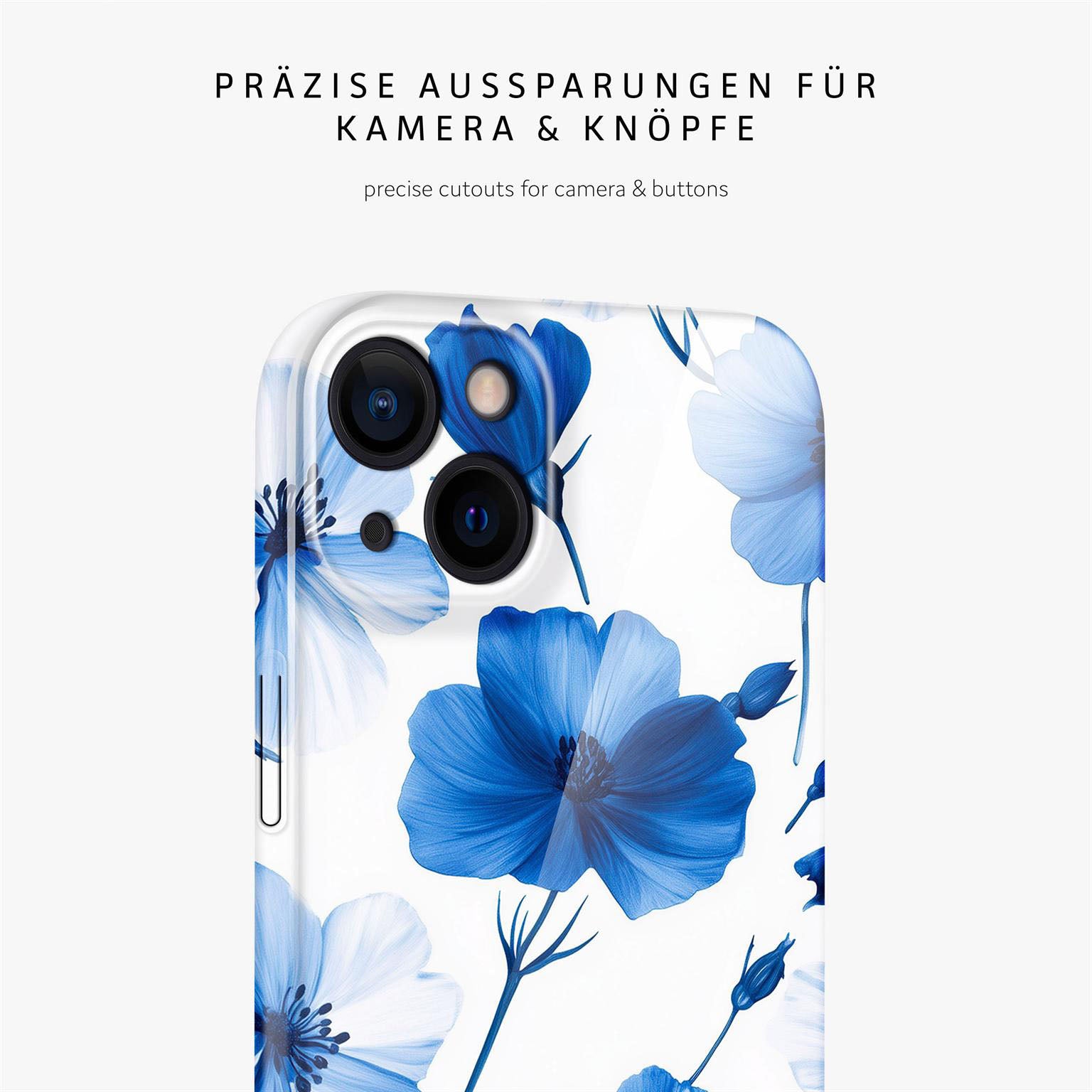 Flower Cover für iPhone 14 in der Farbe Blue Dreamwave (Blau)