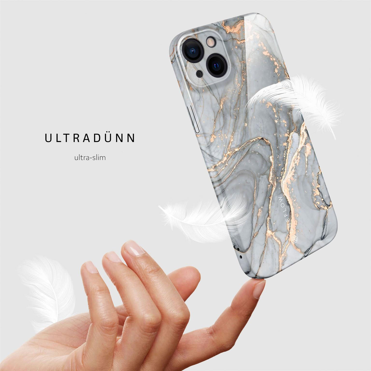 Bliss Cover für iPhone 14 in der Farbe Soft Granite (Grau)