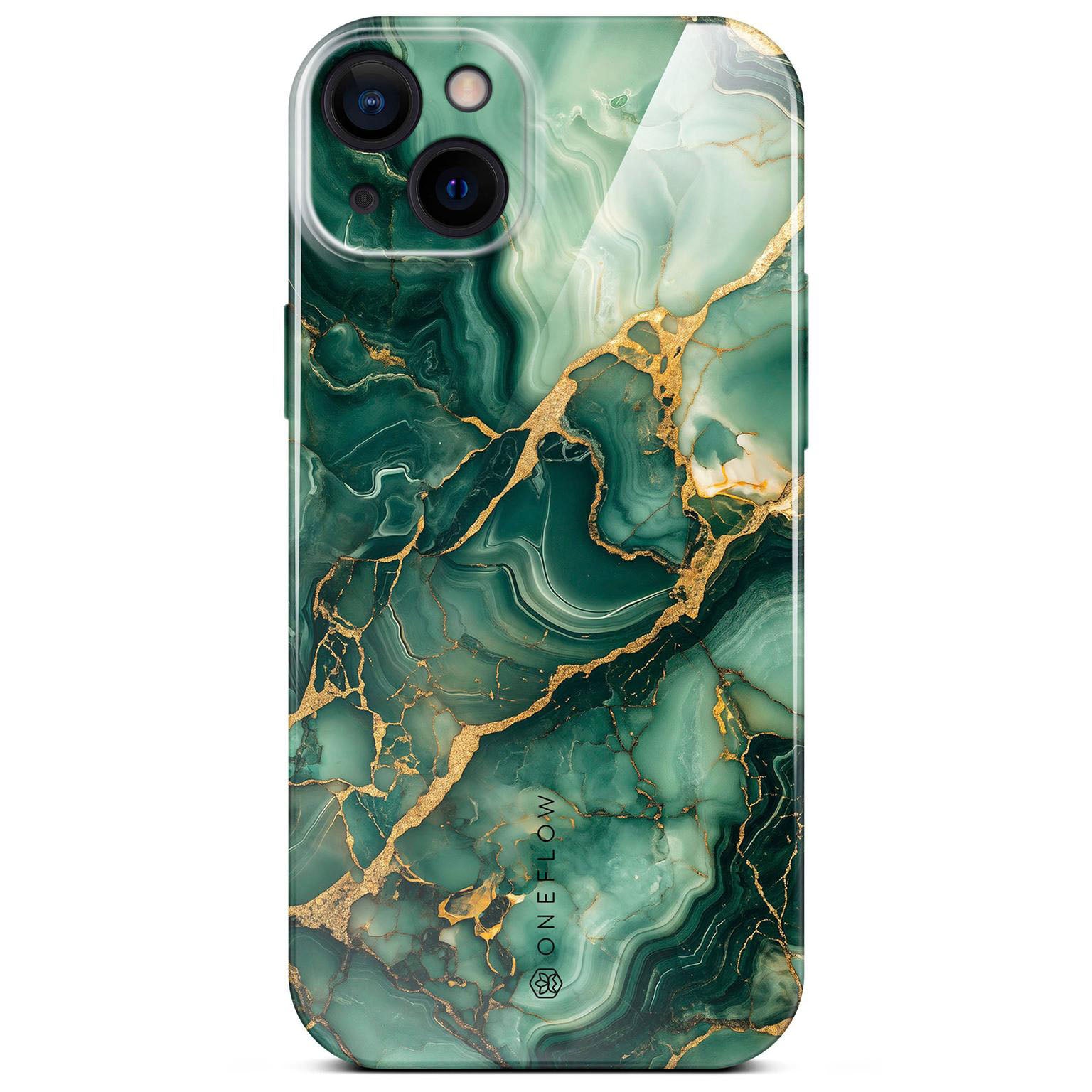 Bliss Cover für iPhone 14 in der Farbe Emerald Flow (Grün)