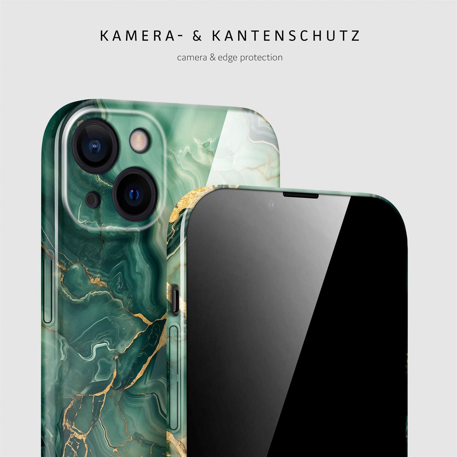 Bliss Cover für iPhone 14 in der Farbe Emerald Flow (Grün)
