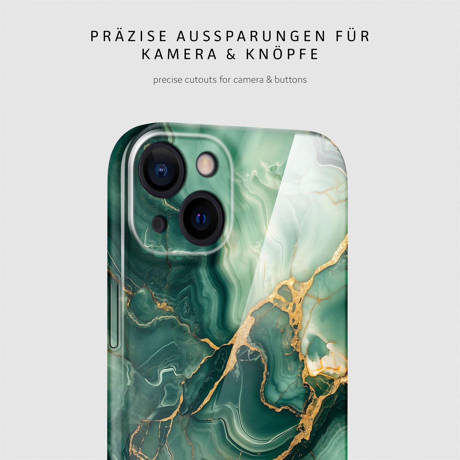 Bliss Cover für iPhone 14 in der Farbe Emerald Flow (Grün)