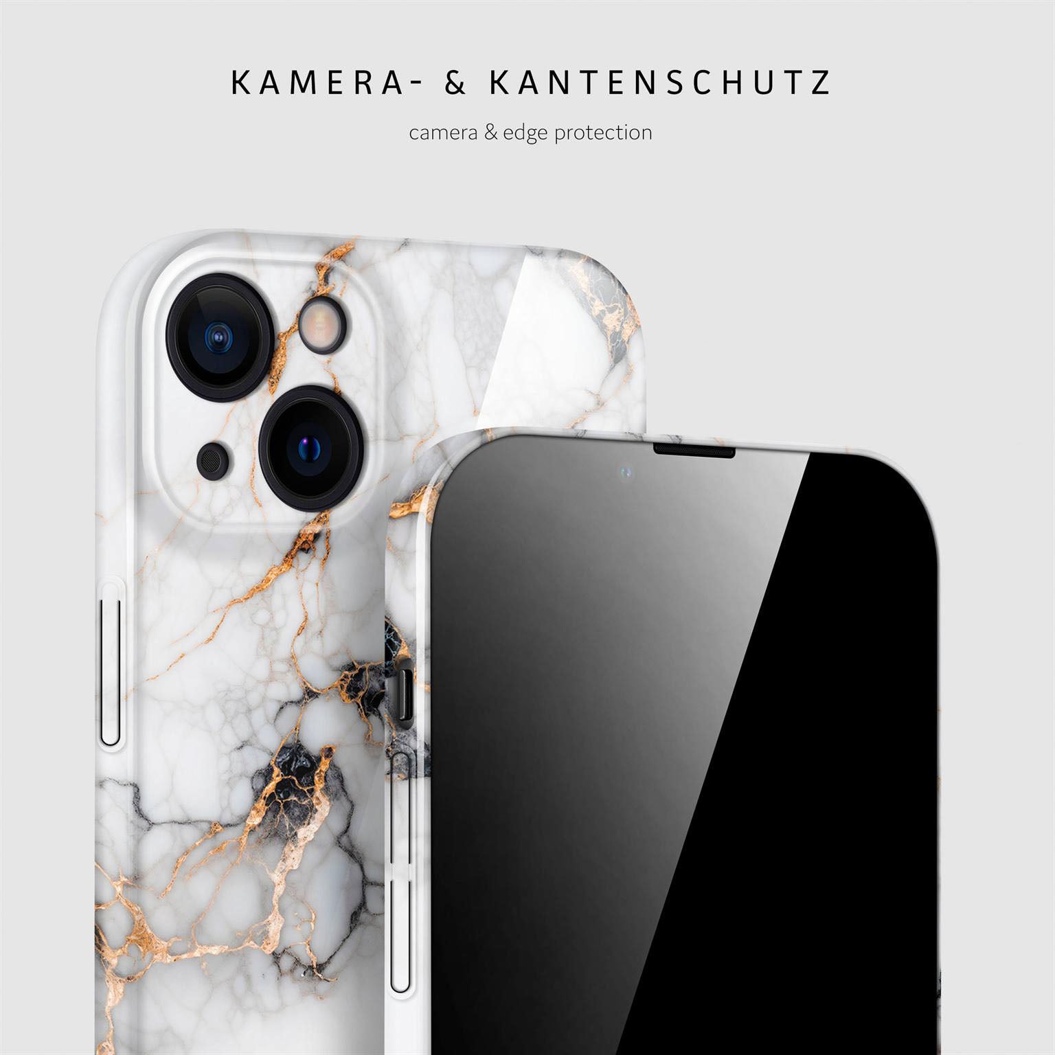 Bliss Cover für iPhone 14 in der Farbe Marble Veil (Weiß)