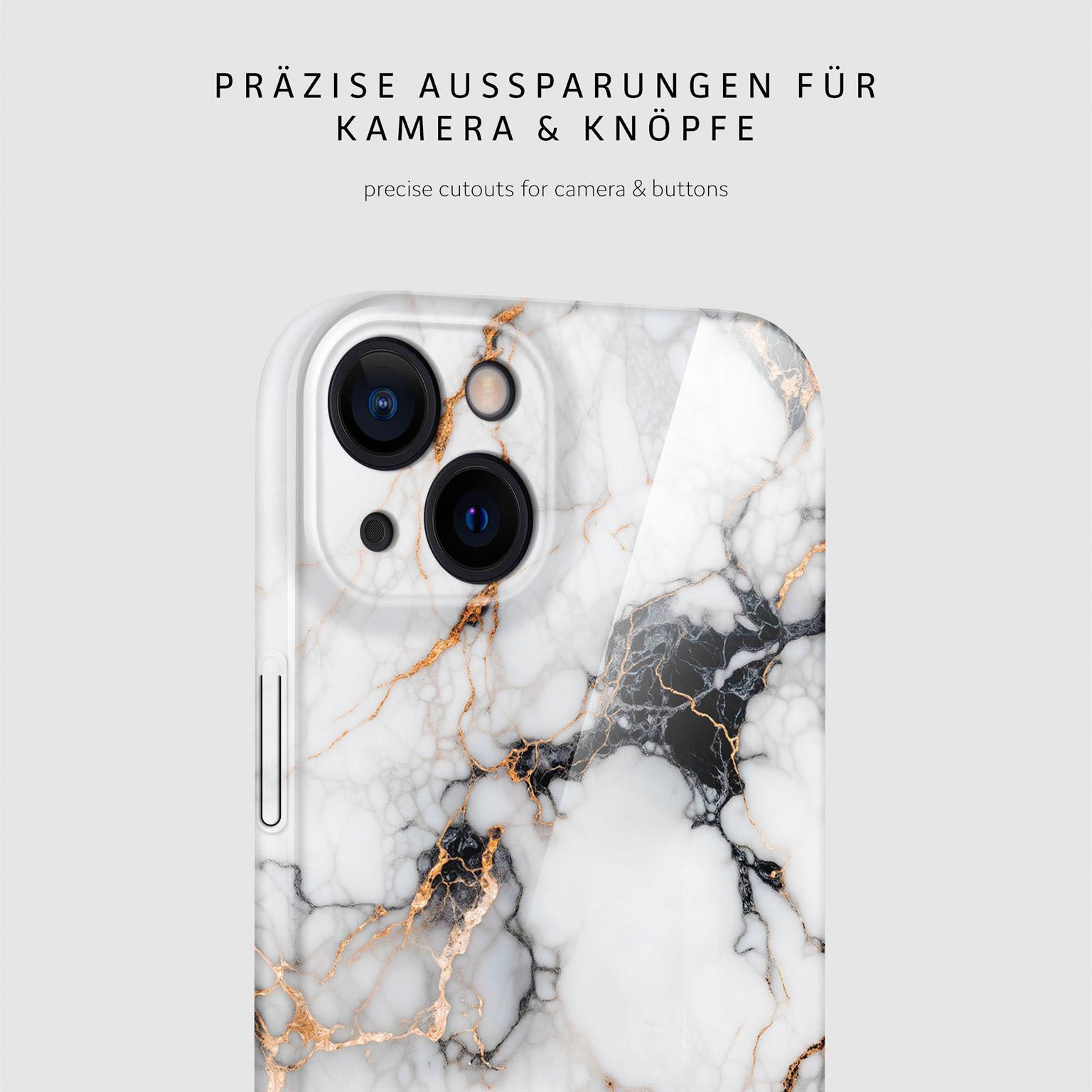 Bliss Cover für iPhone 14 in der Farbe Marble Veil (Weiß)