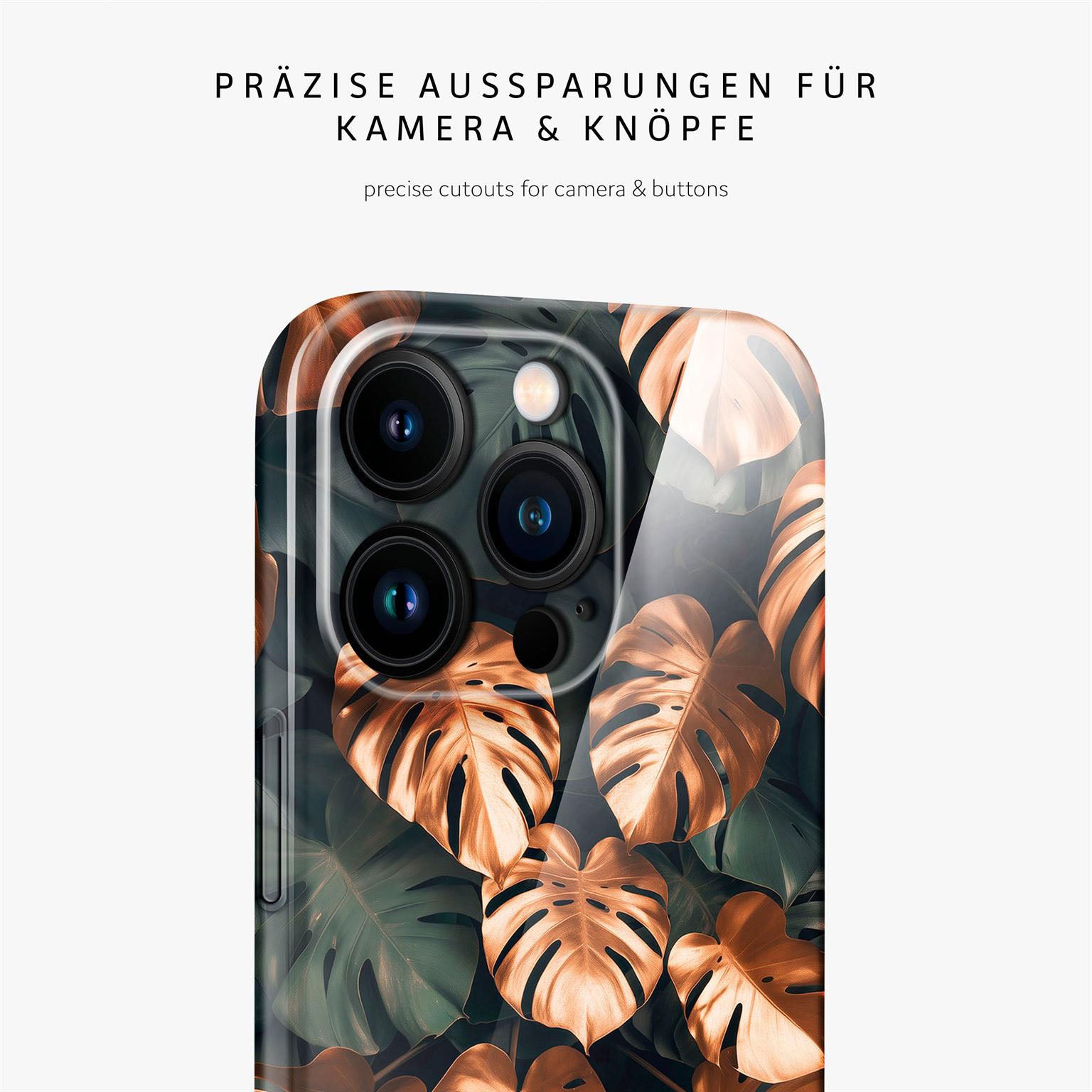 Flower Cover für iPhone 14 Pro in der Farbe Tropical Touch (Gold)