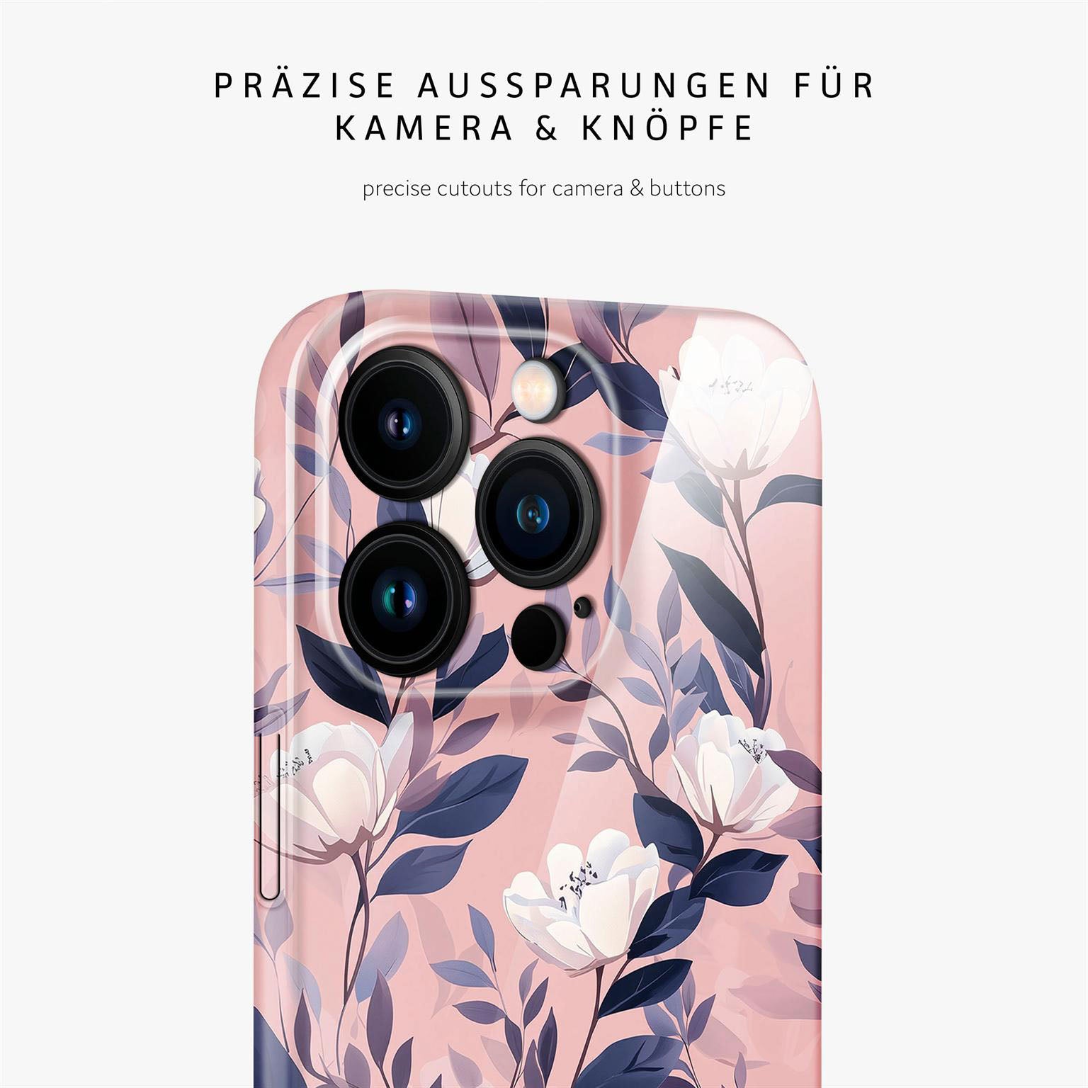 Flower Cover für iPhone 14 Pro in der Farbe Sunset Bloom (Weiß)