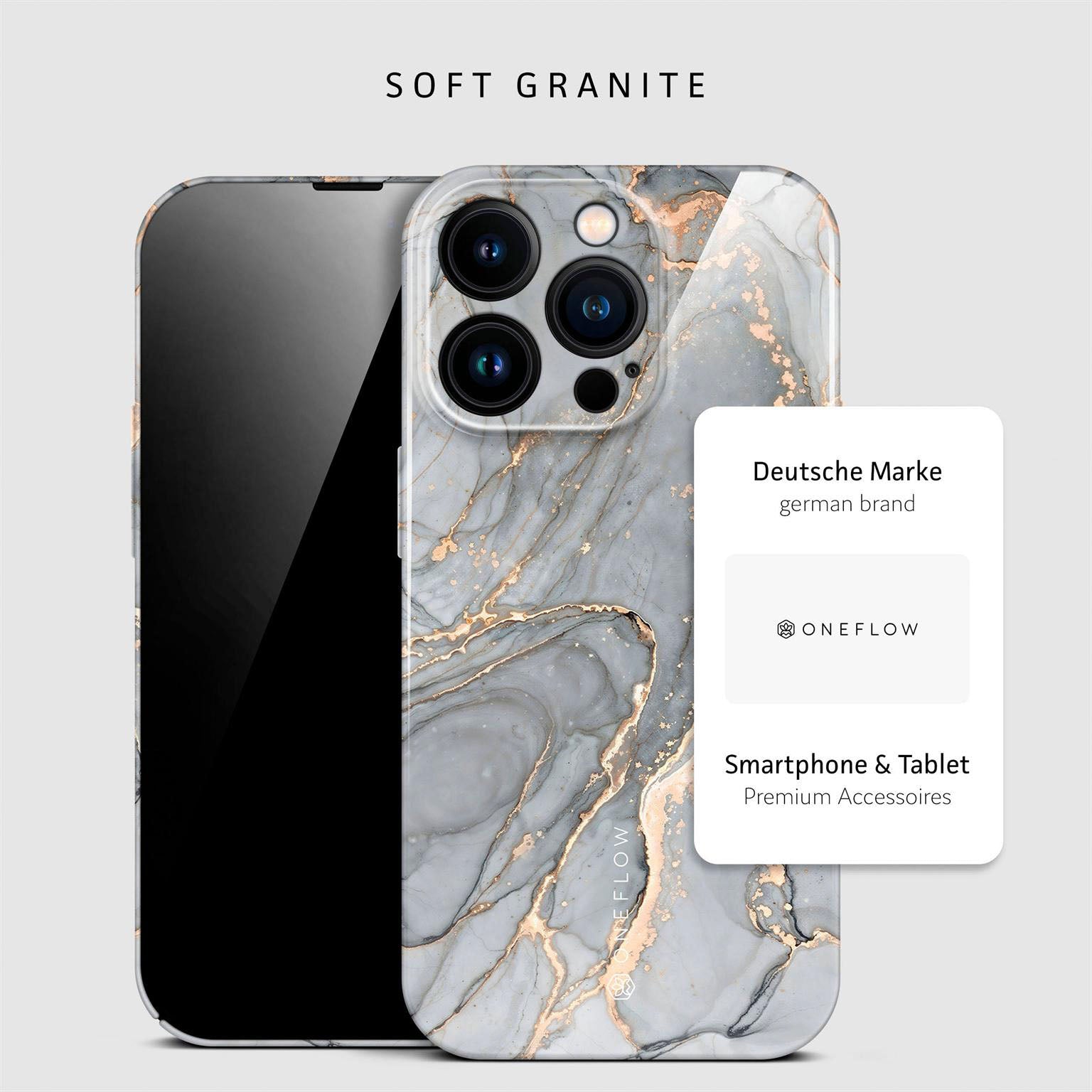 Bliss Cover für iPhone 14 Pro in der Farbe Soft Granite (Grau)