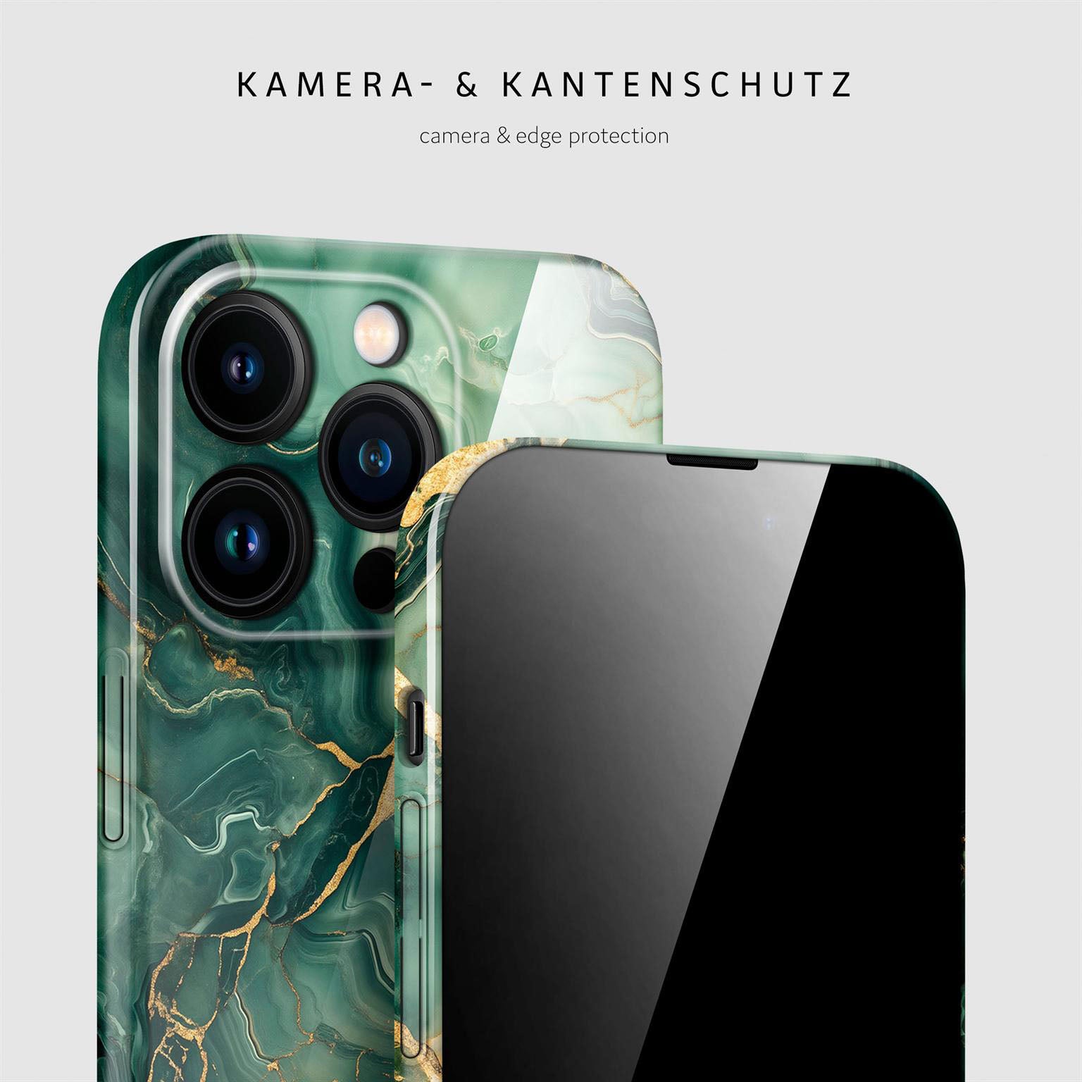 Bliss Cover für iPhone 14 Pro in der Farbe Emerald Flow (Grün)