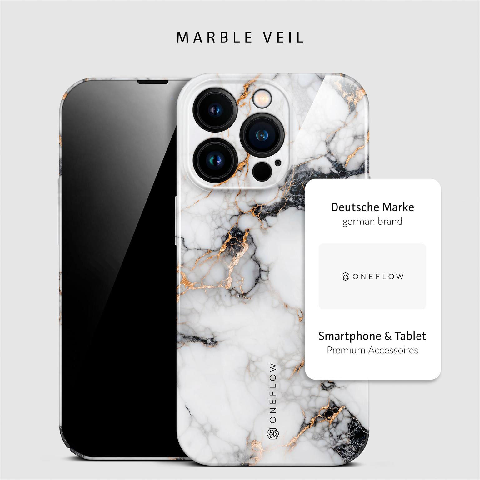 Bliss Cover für iPhone 14 Pro in der Farbe Marble Veil (Weiß)