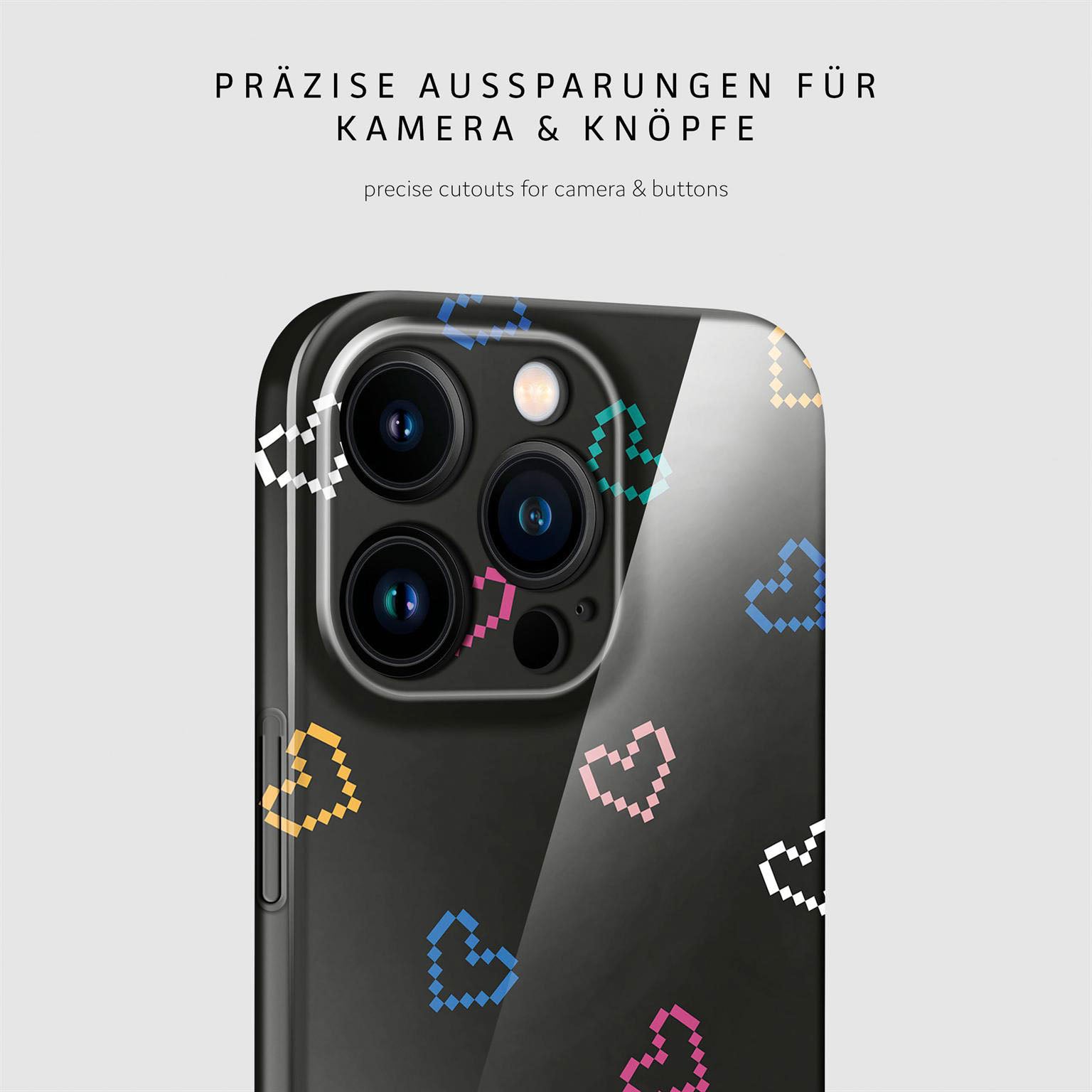 Splash Case für iPhone 14 Pro in der Farbe Retro Heartbeat (Schwarz)