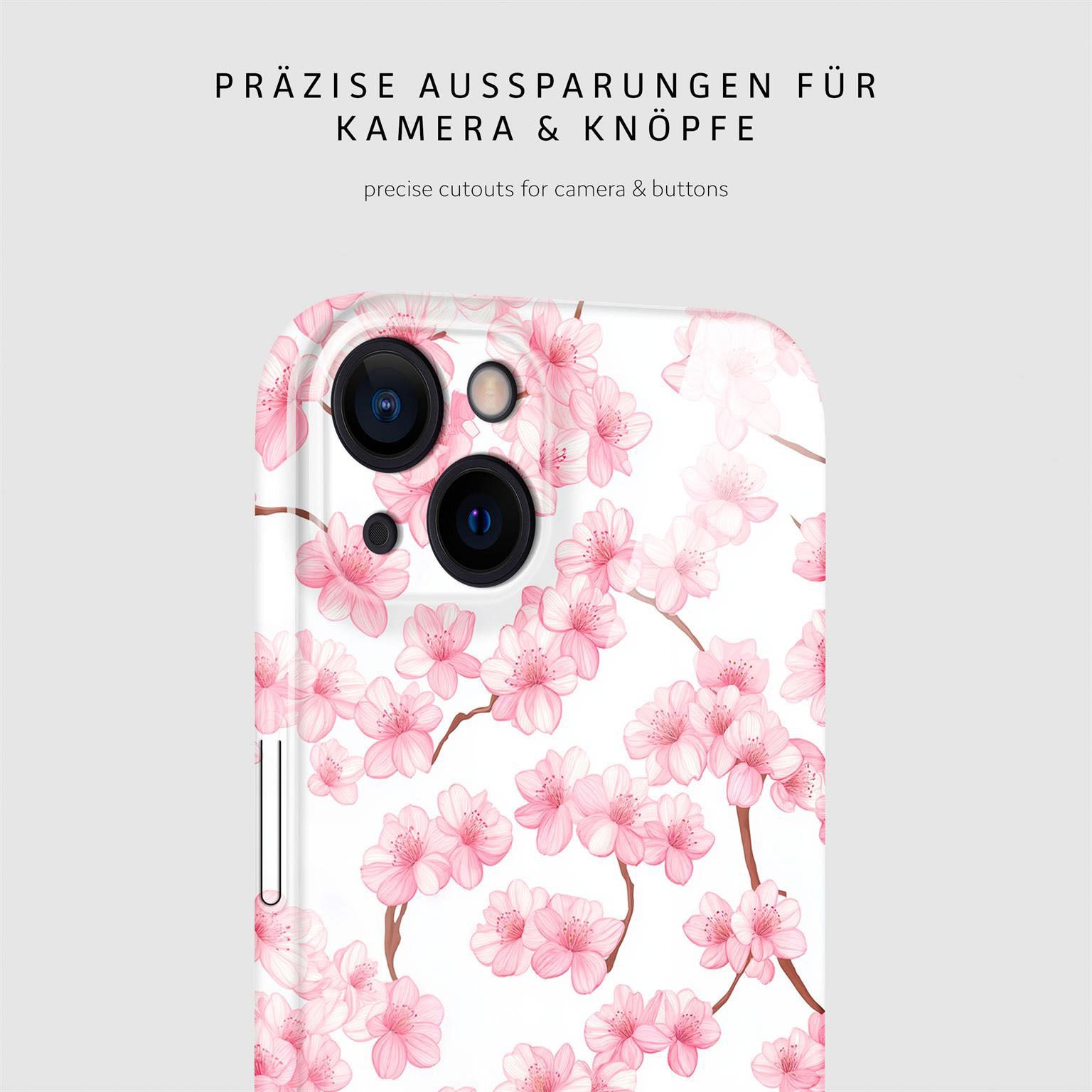 Flower Cover für iPhone 15 in der Farbe Sakura Breeze (Rosa / Pink)