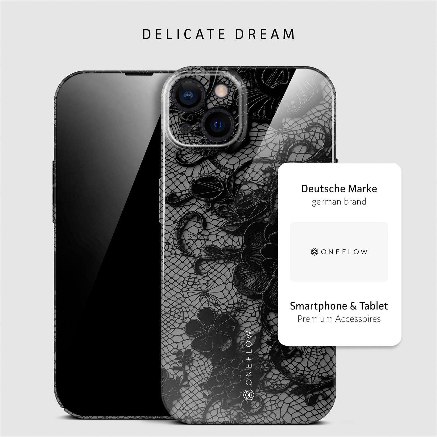 Splash Case für iPhone 15 in der Farbe Delicate Dream (Schwarz)