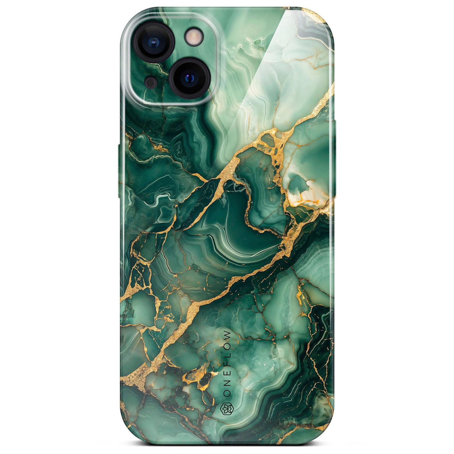Bliss Cover für iPhone 15 in der Farbe Emerald Flow (Grün)