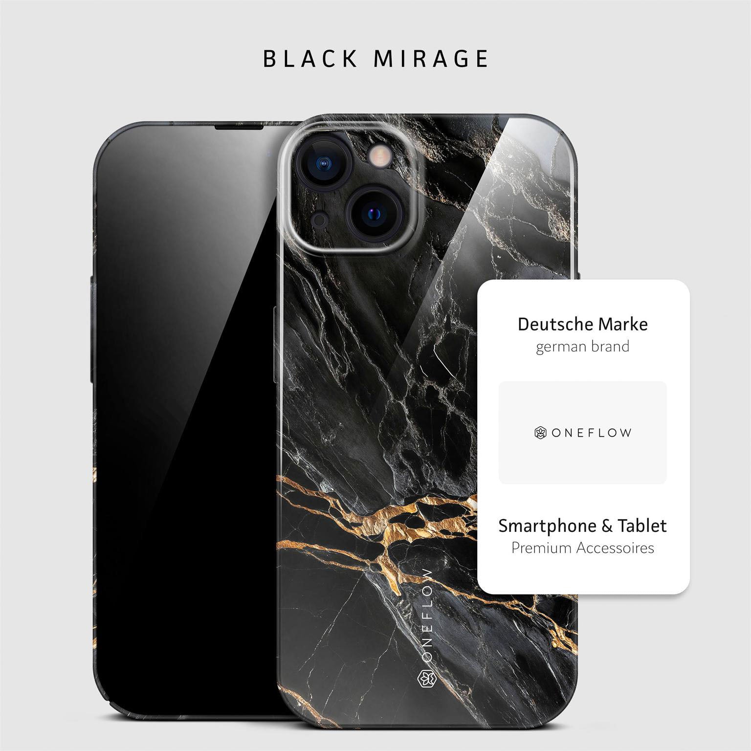 Bliss Cover für iPhone 15 in der Farbe Black Mirage (Schwarz)