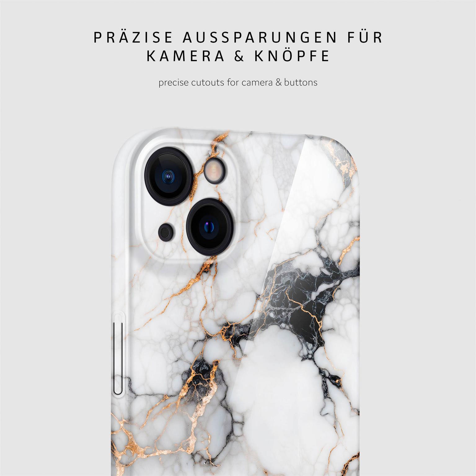 Bliss Cover für iPhone 15 in der Farbe Marble Veil (Weiß)