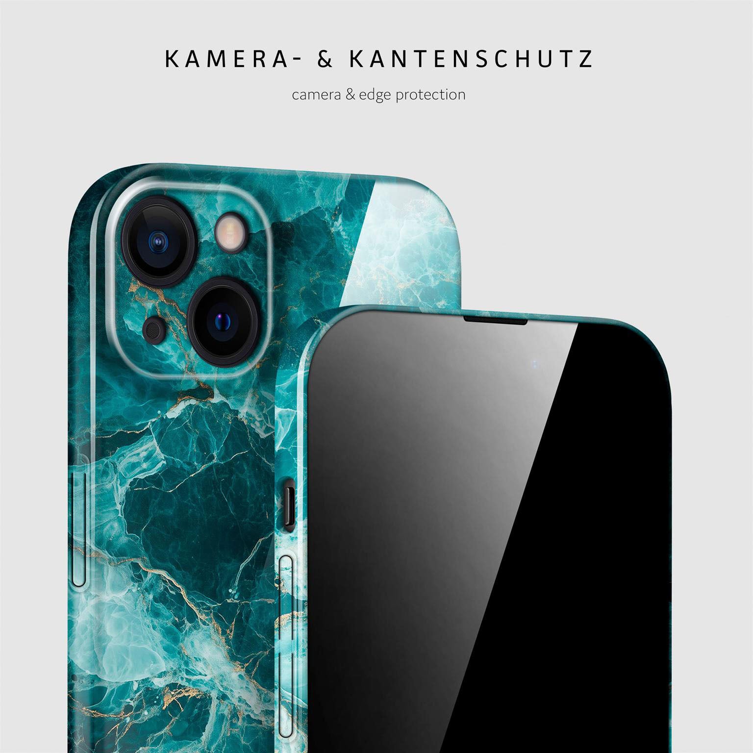 Bliss Cover für iPhone 15 in der Farbe Aqua Prism (Blau)