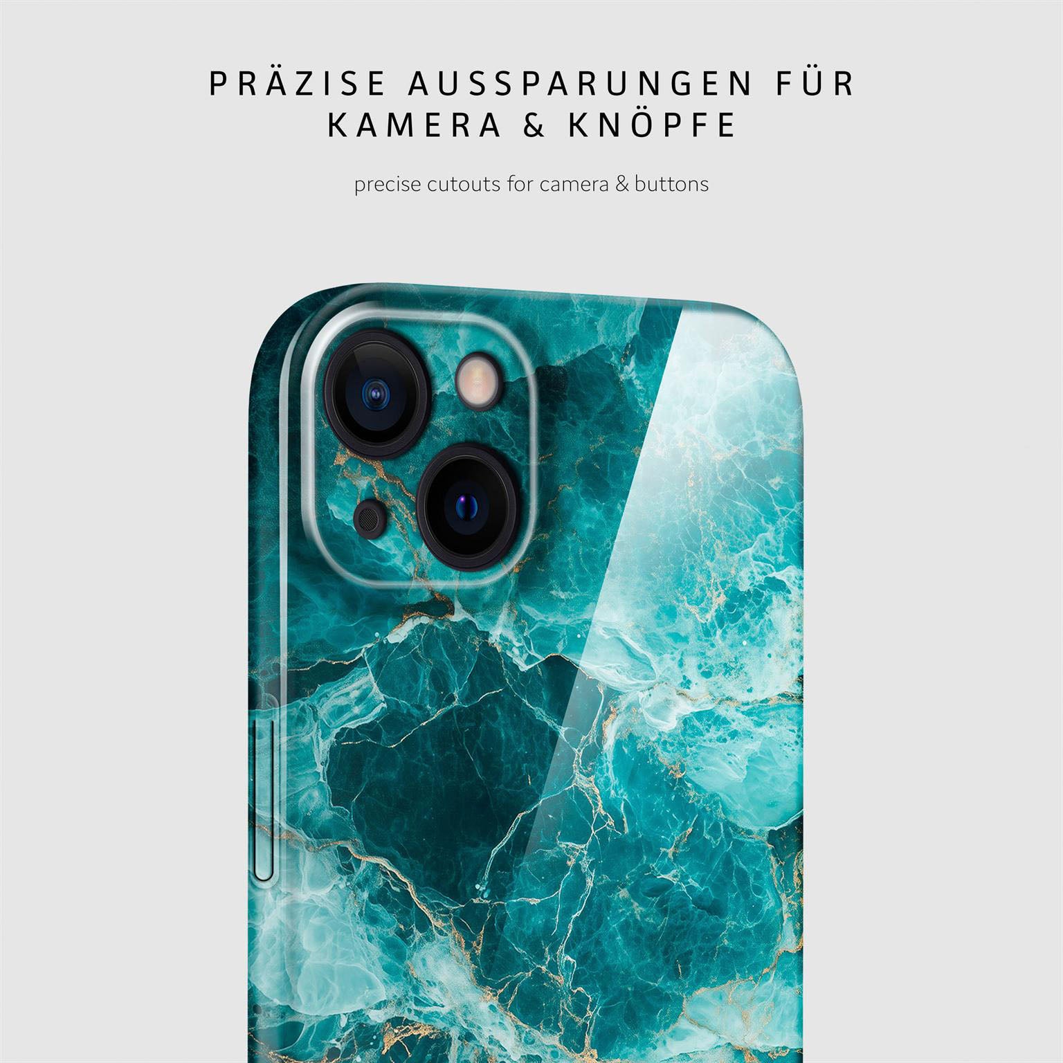 Bliss Cover für iPhone 15 in der Farbe Aqua Prism (Blau)