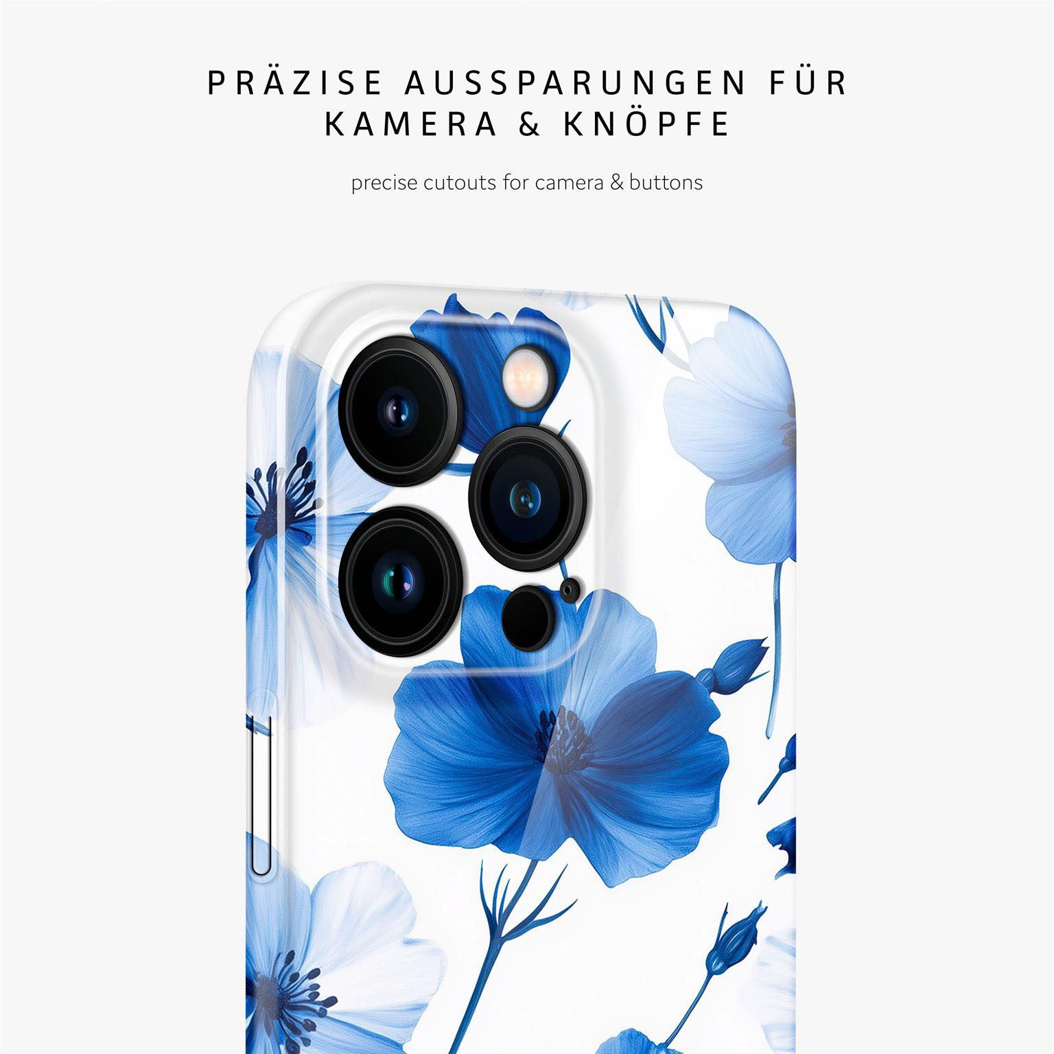 Flower Cover für iPhone 15 Pro in der Farbe Blue Dreamwave (Blau)
