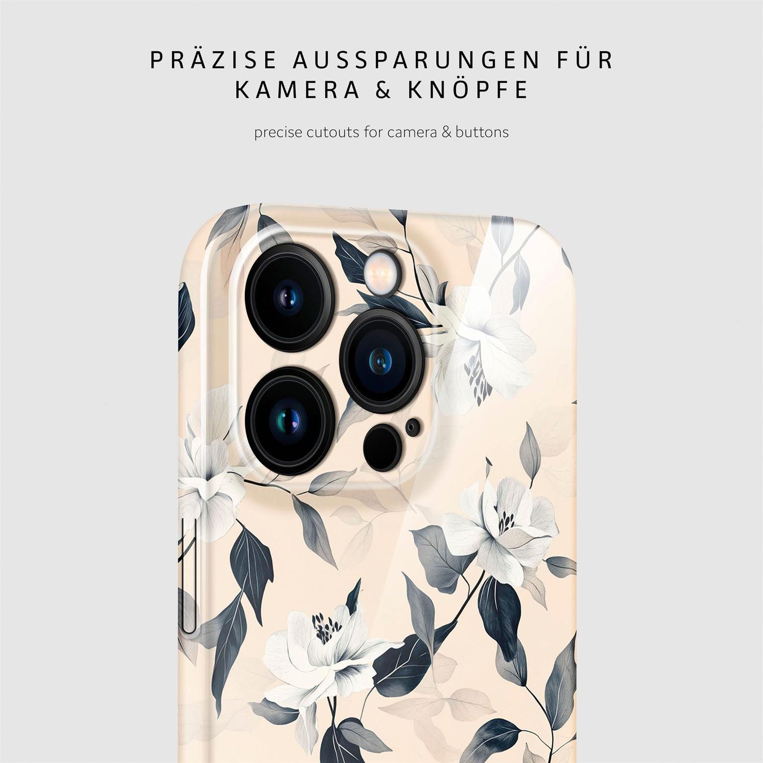 Flower Cover für iPhone 15 Pro in der Farbe Eternal Garden (Blau)