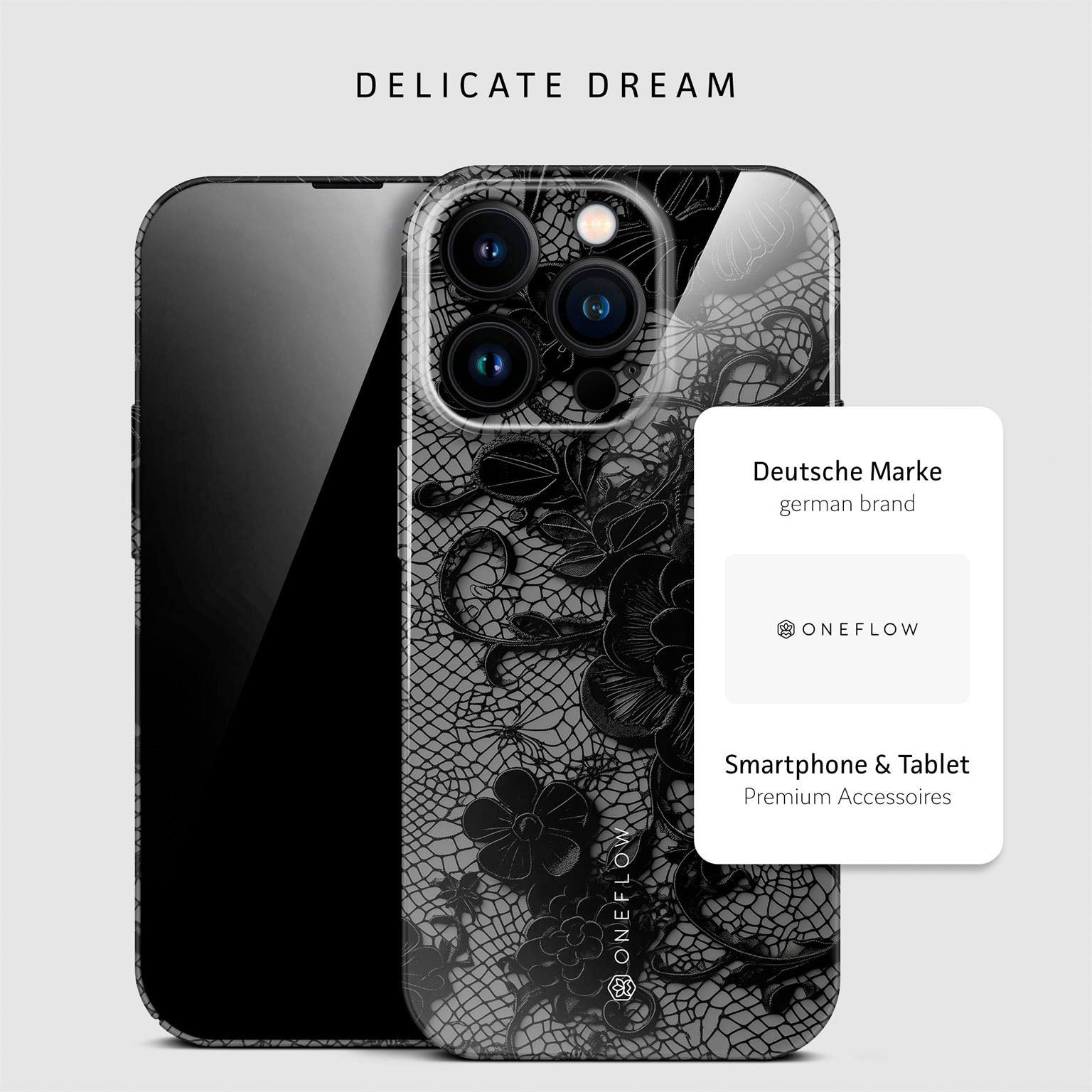 Splash Case für iPhone 15 Pro in der Farbe Delicate Dream (Schwarz)