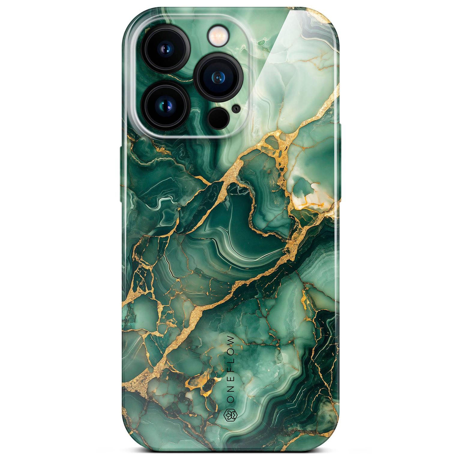 Bliss Cover für iPhone 15 Pro in der Farbe Emerald Flow (Grün)