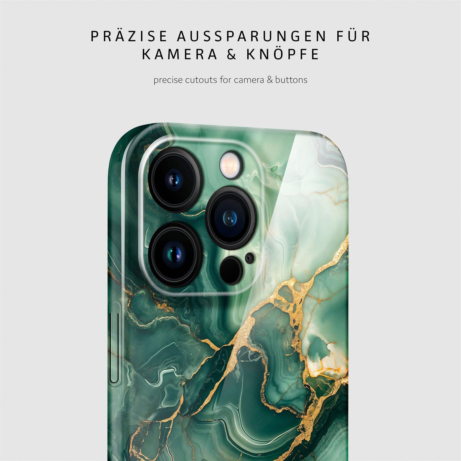 Bliss Cover für iPhone 15 Pro in der Farbe Emerald Flow (Grün)