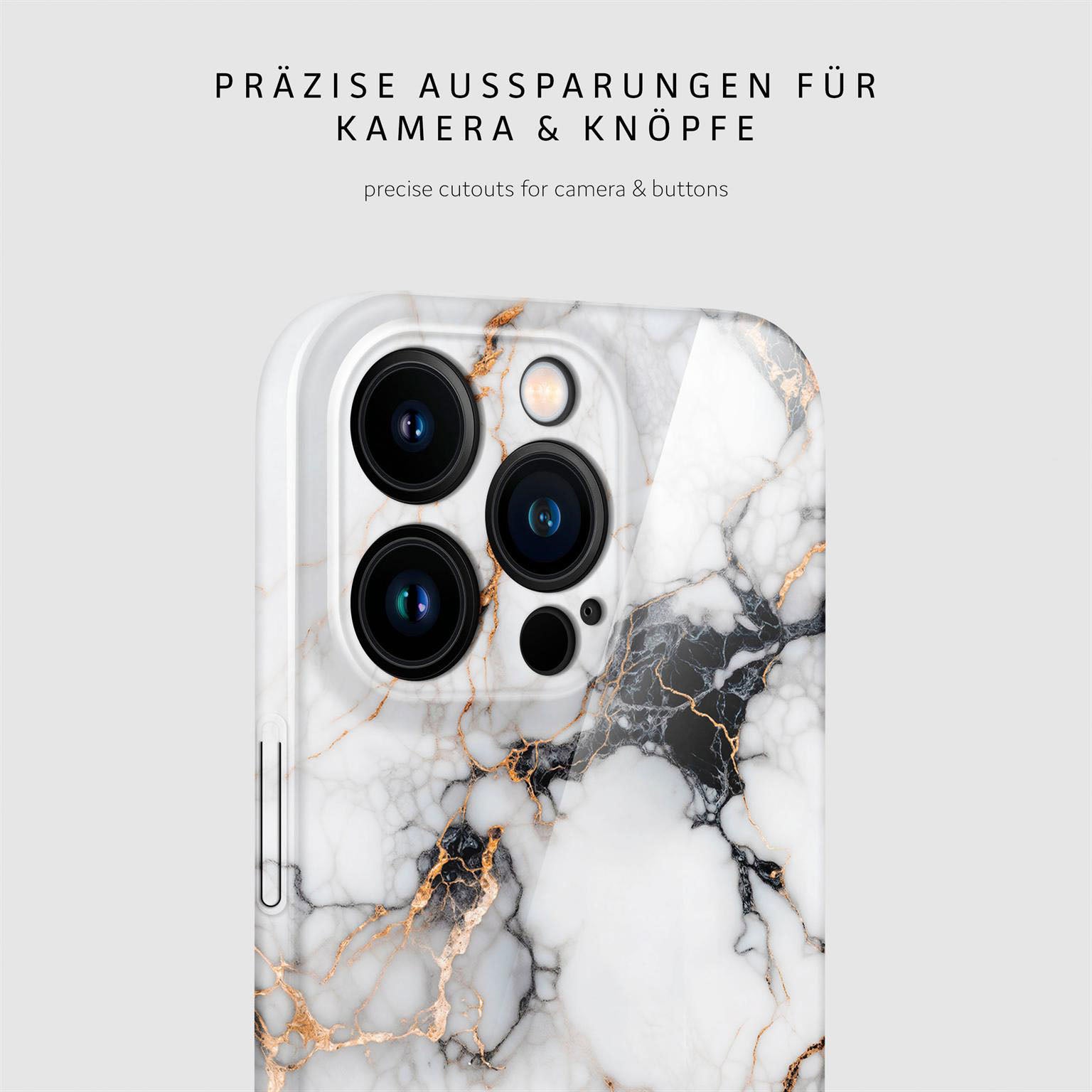 Bliss Cover für iPhone 15 Pro in der Farbe Marble Veil (Weiß)