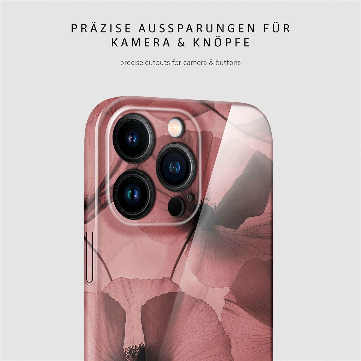 Flower Cover für iPhone 15 Pro Max in der Farbe Crimson Whisper (Rot)
