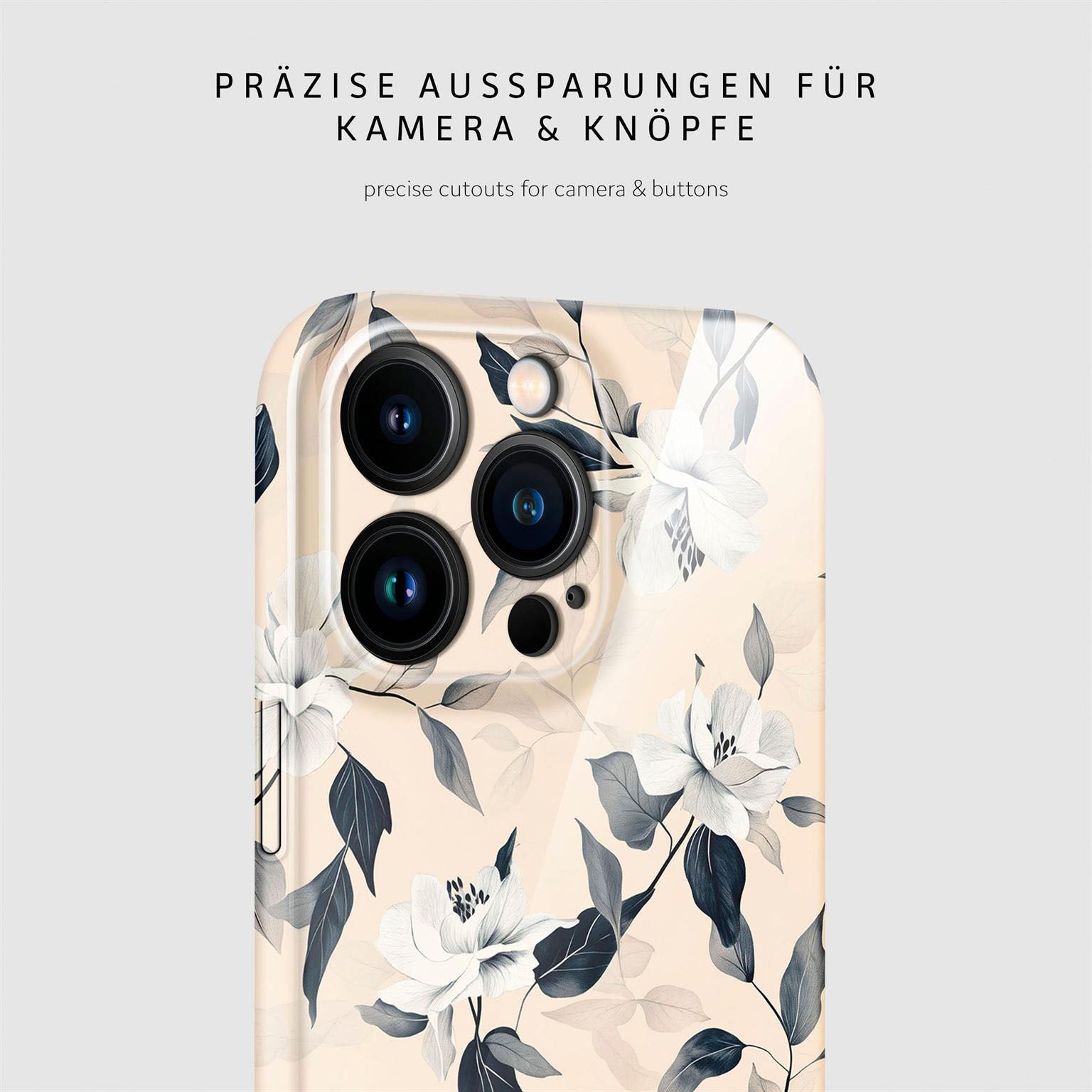 Flower Cover für iPhone 15 Pro Max in der Farbe Eternal Garden (Blau)
