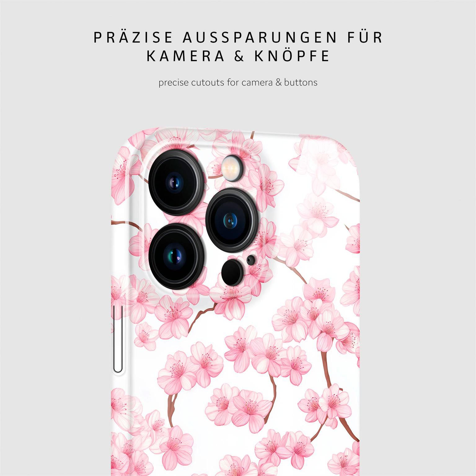 Flower Cover für iPhone 15 Pro Max in der Farbe Sakura Breeze (Rosa / Pink)