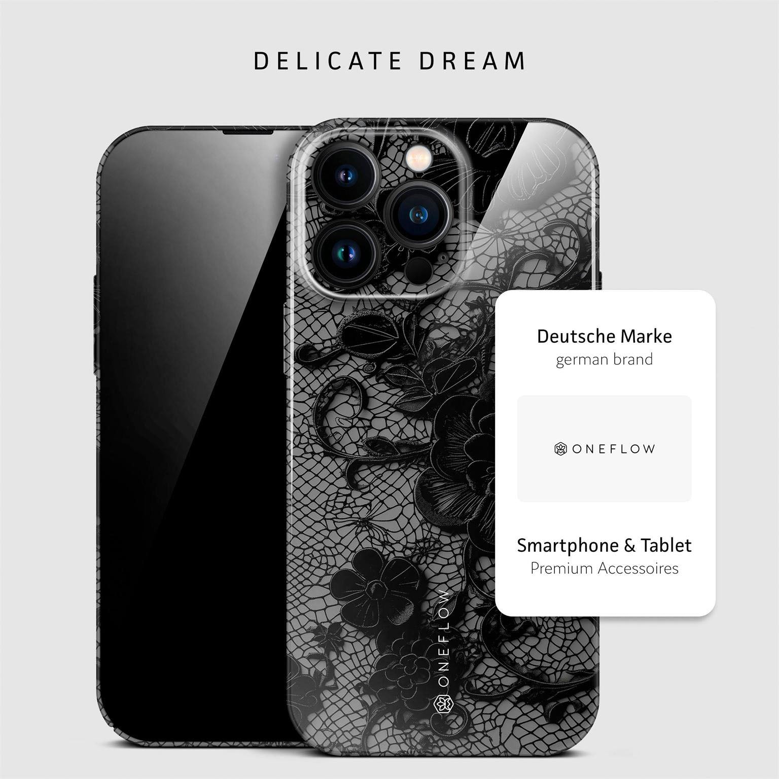 Splash Case für iPhone 15 Pro Max in der Farbe Delicate Dream (Schwarz)