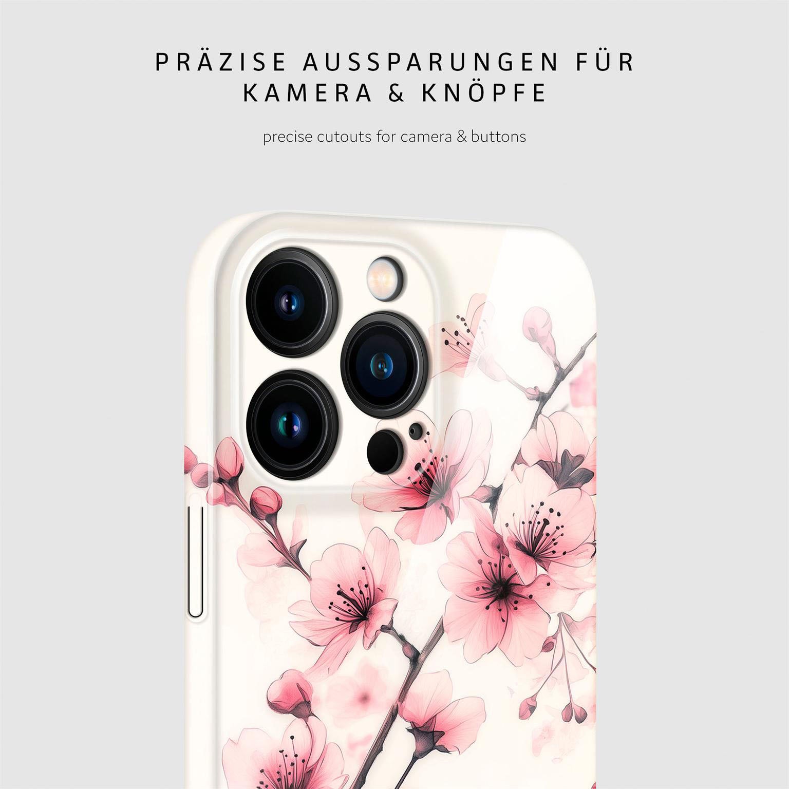 Flower Cover für iPhone 15 Pro Max in der Farbe Spring Serenity (Rosa / Pink)