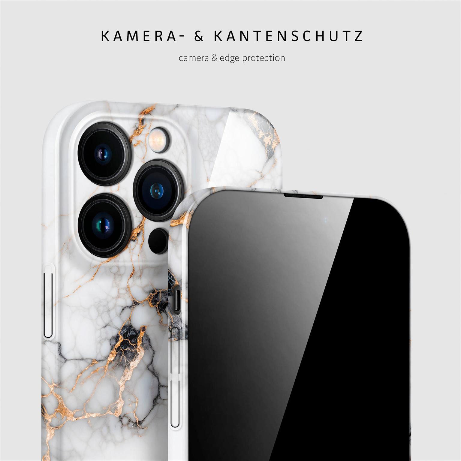 Bliss Cover für iPhone 15 Pro Max in der Farbe Marble Veil (Weiß)
