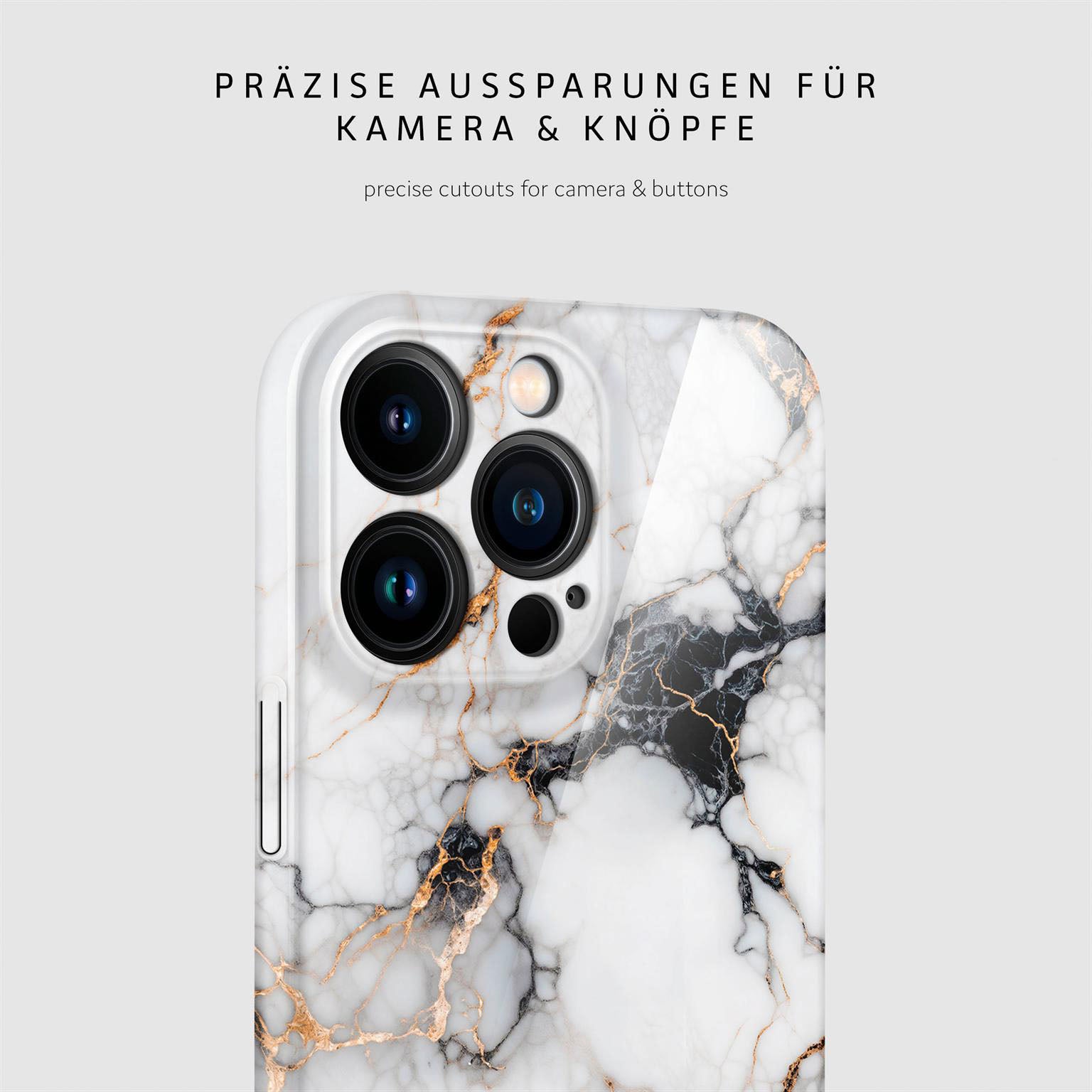 Bliss Cover für iPhone 15 Pro Max in der Farbe Marble Veil (Weiß)