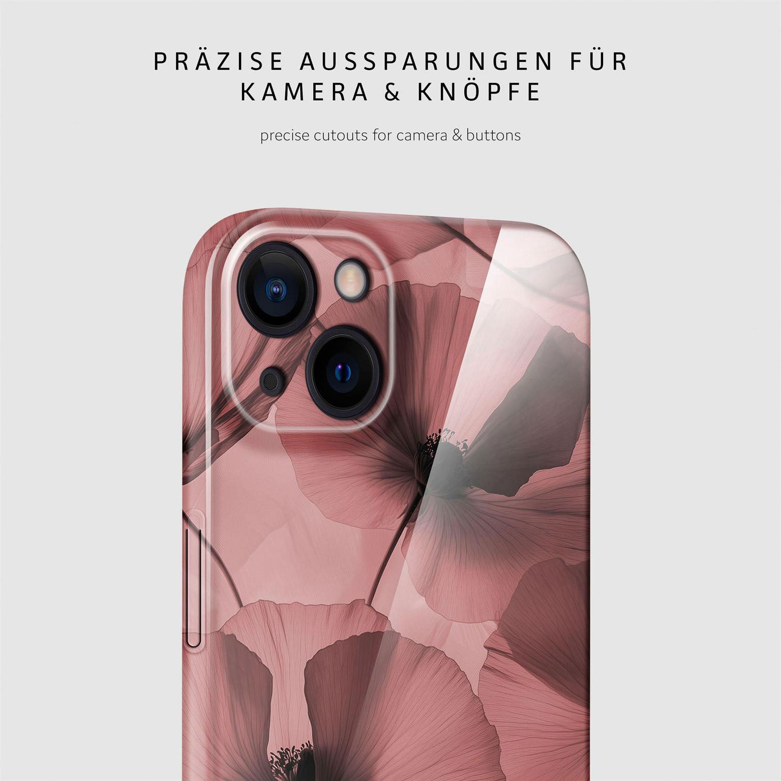 Flower Cover für iPhone 16 in der Farbe Crimson Whisper (Rot)